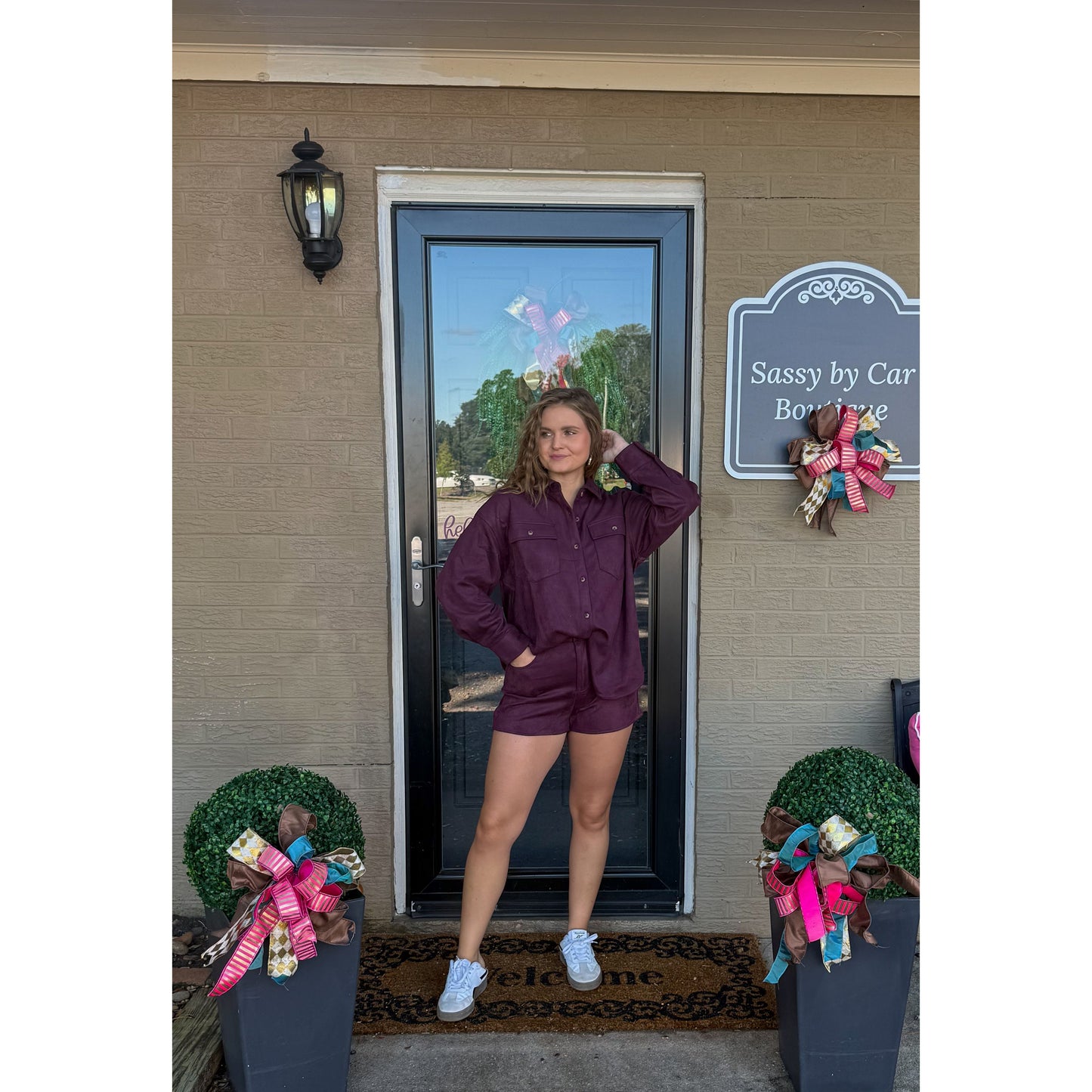 Burgundy Suede Set