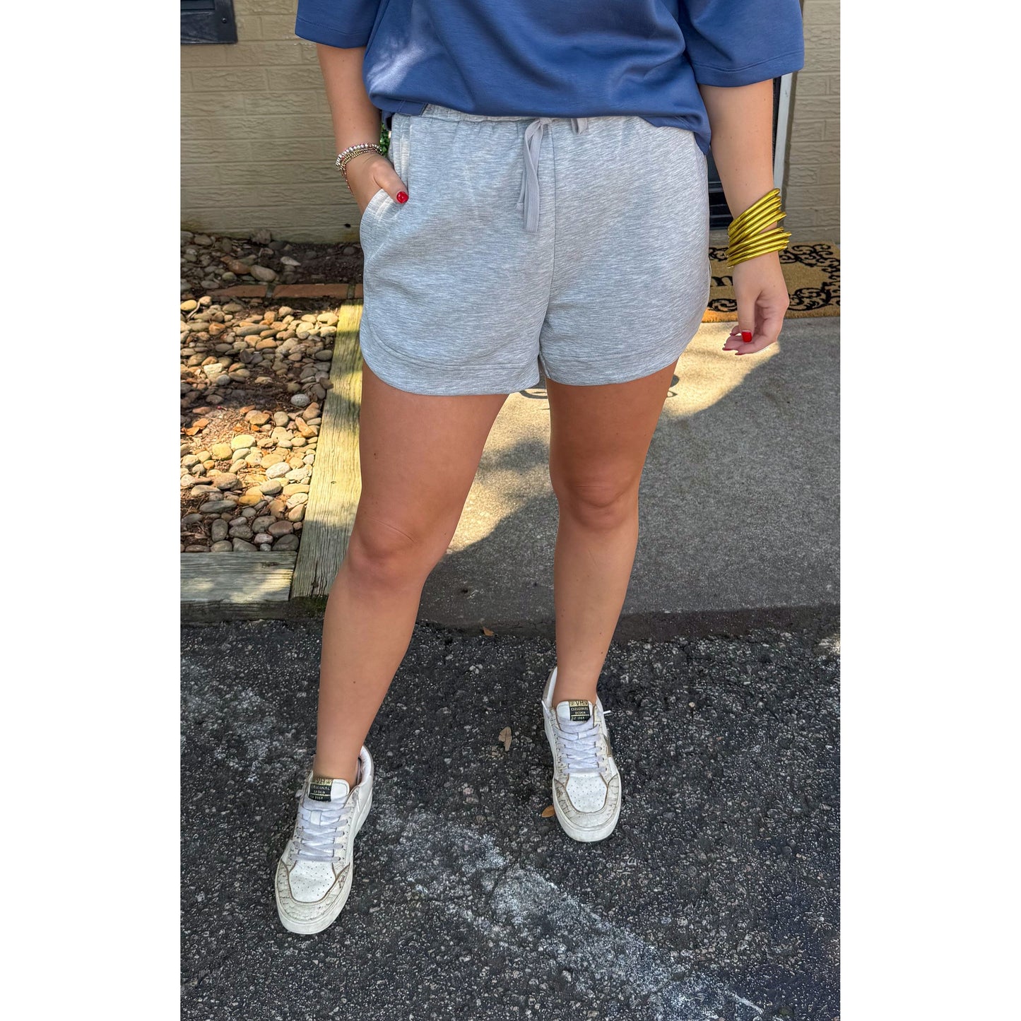 Hannah Lounge Shorts, Heather Grey