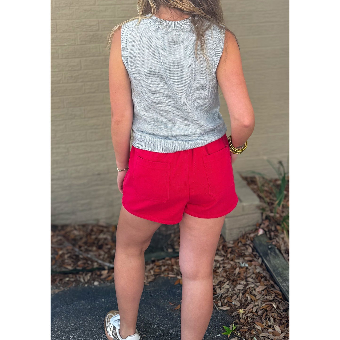 American Flag Sleeveless Sweater, Heather Gray