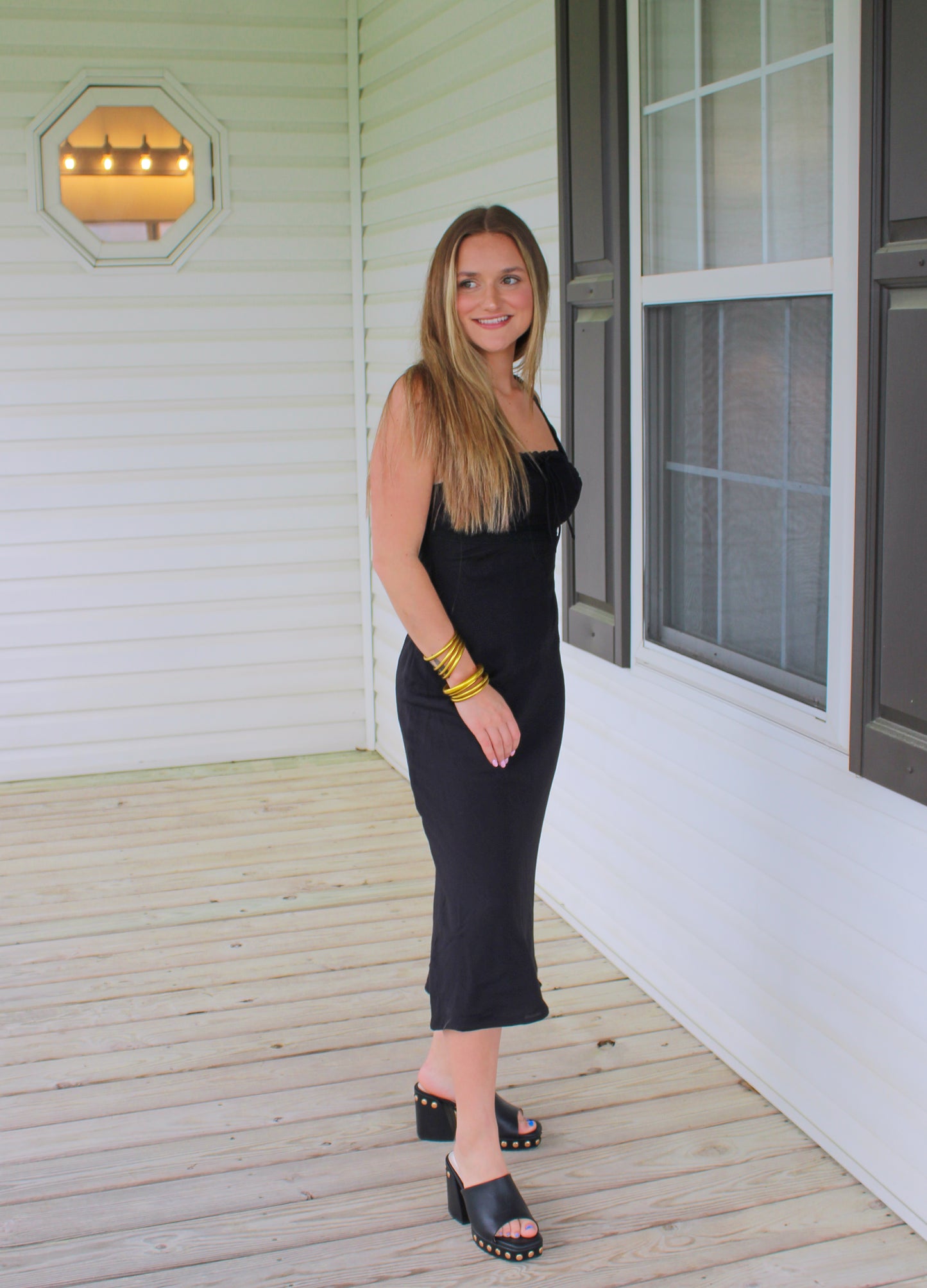 Haley Midi Dress, Black