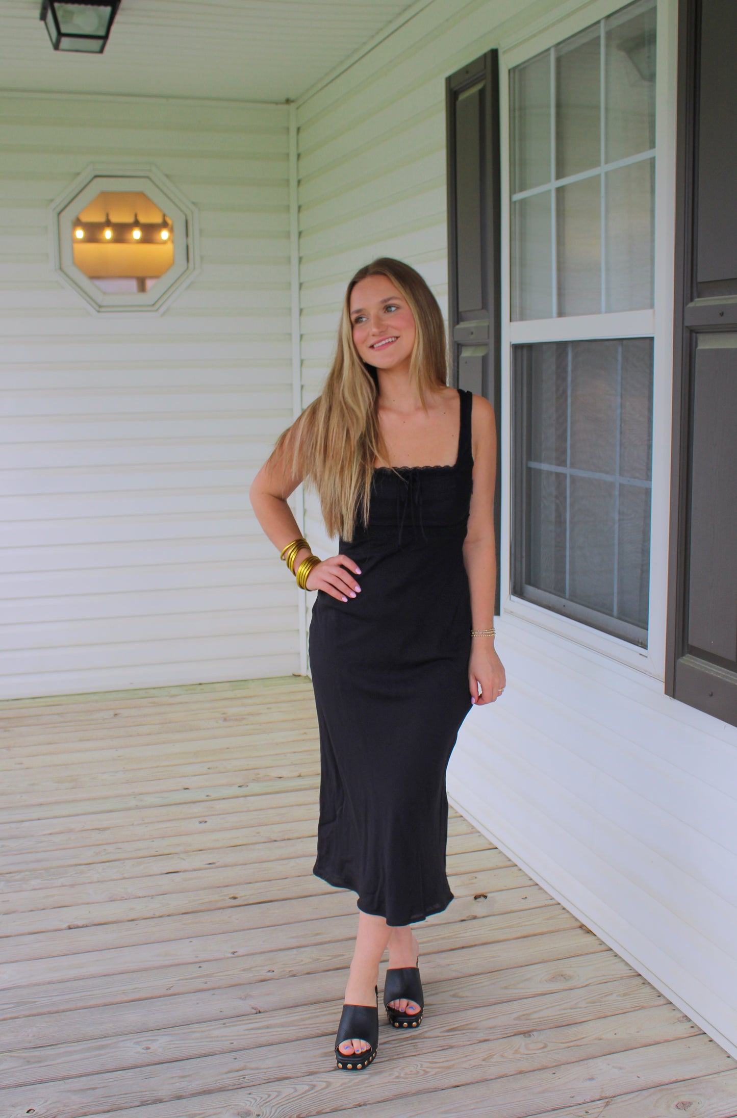 Haley Midi Dress, Black
