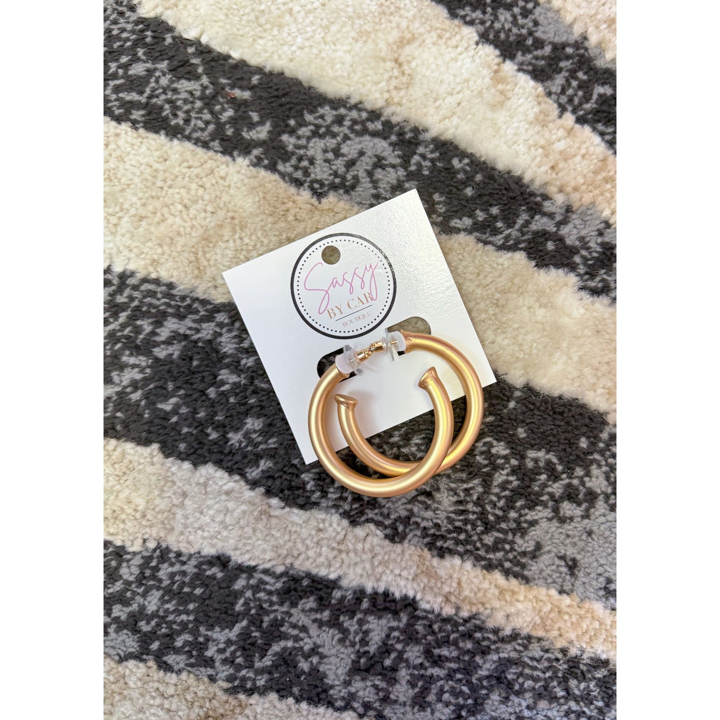 Matte Gold Hoops