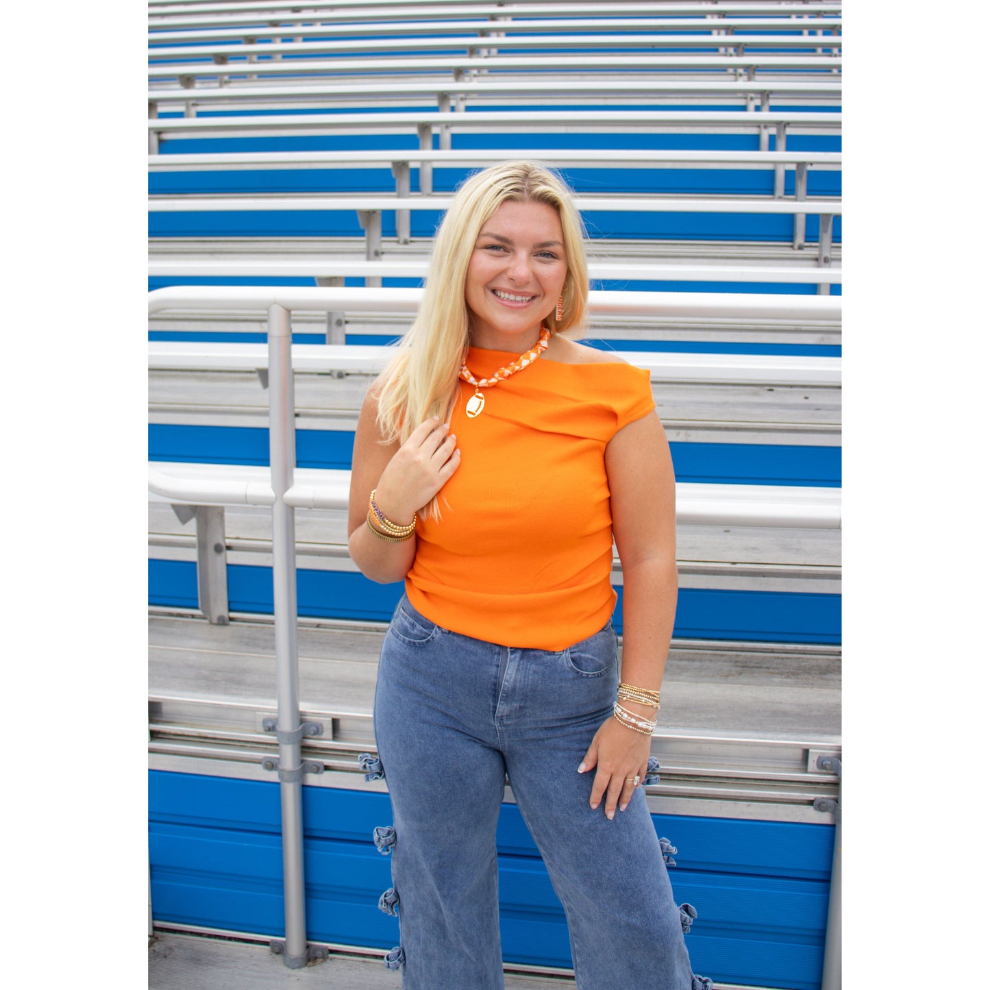 Kimberly Asymmetrical Top, Orange
