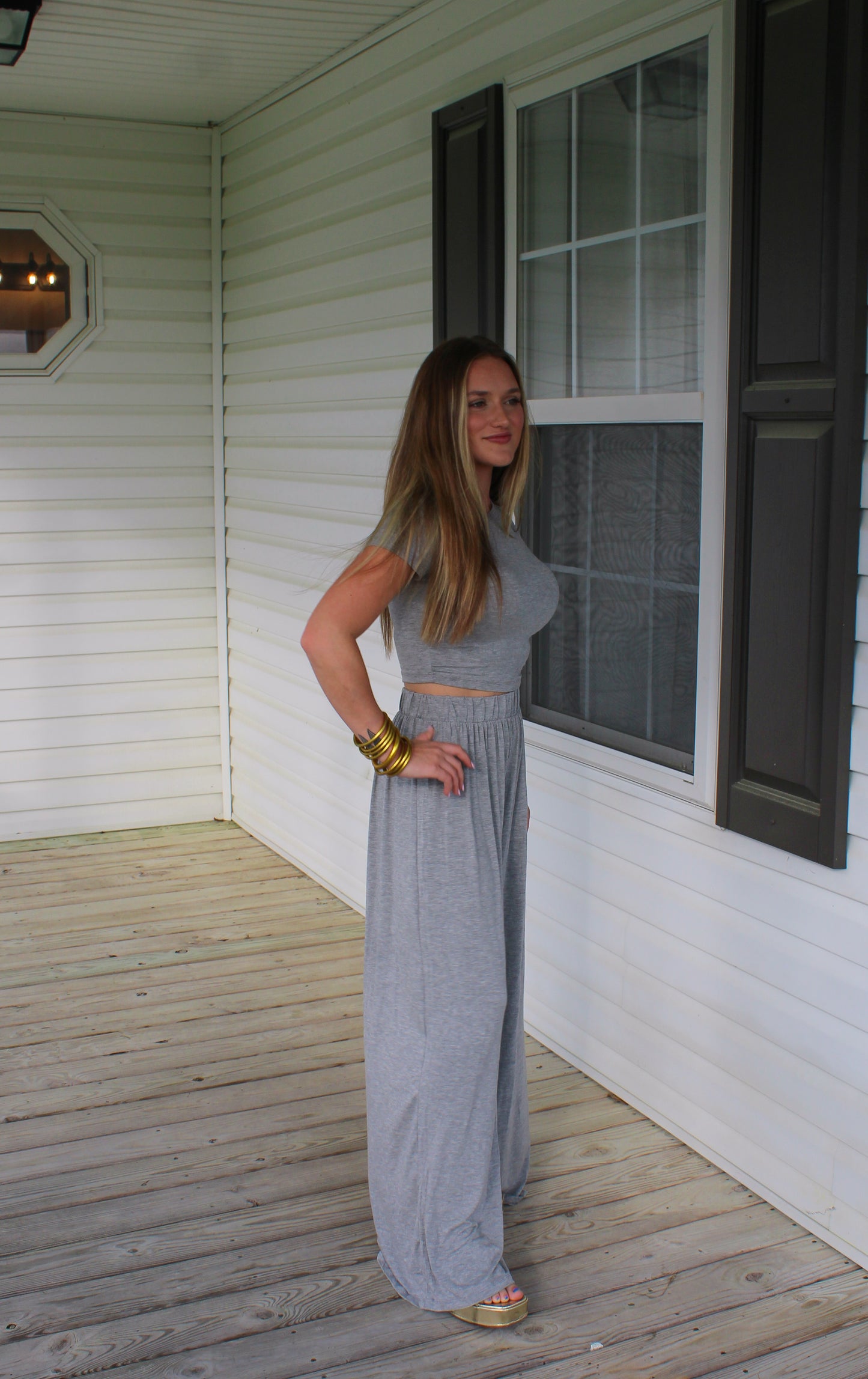 Lola Lounge Set, Heather Gray