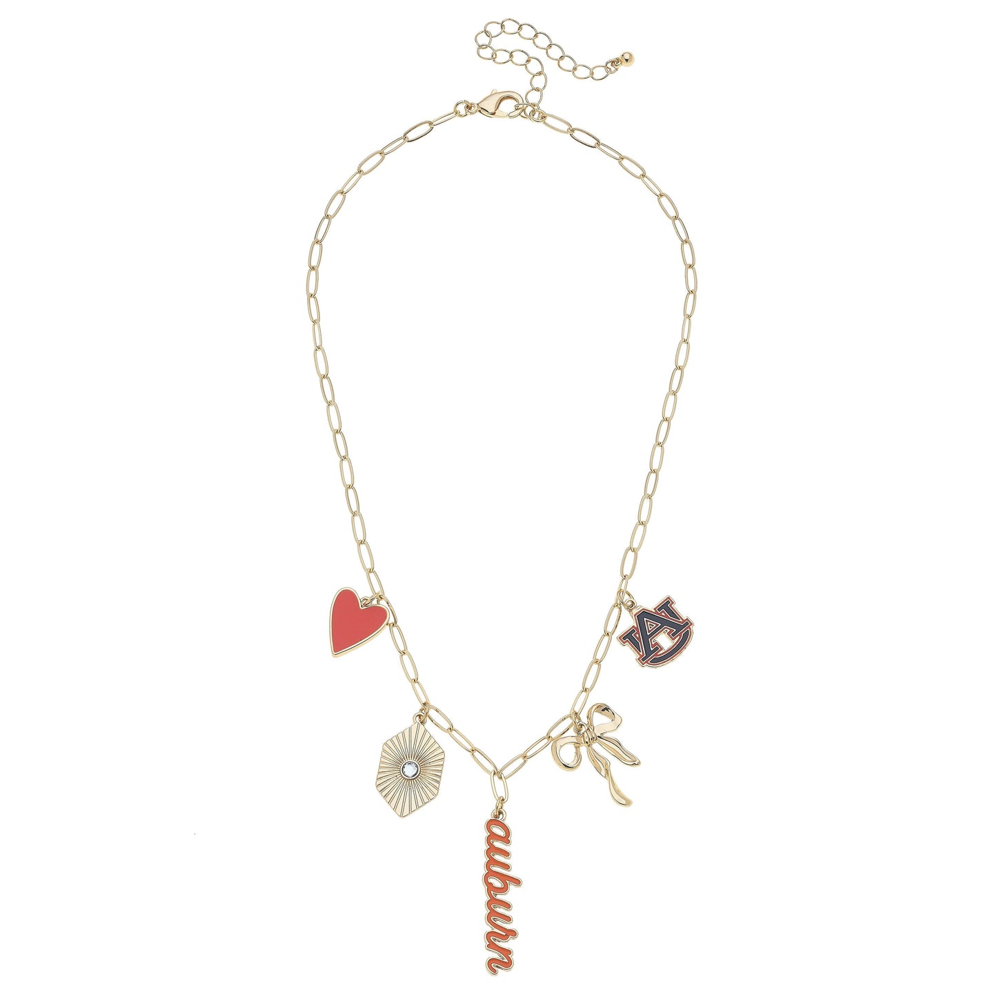 Auburn Tigers Paper Clip Charm Collector Necklace