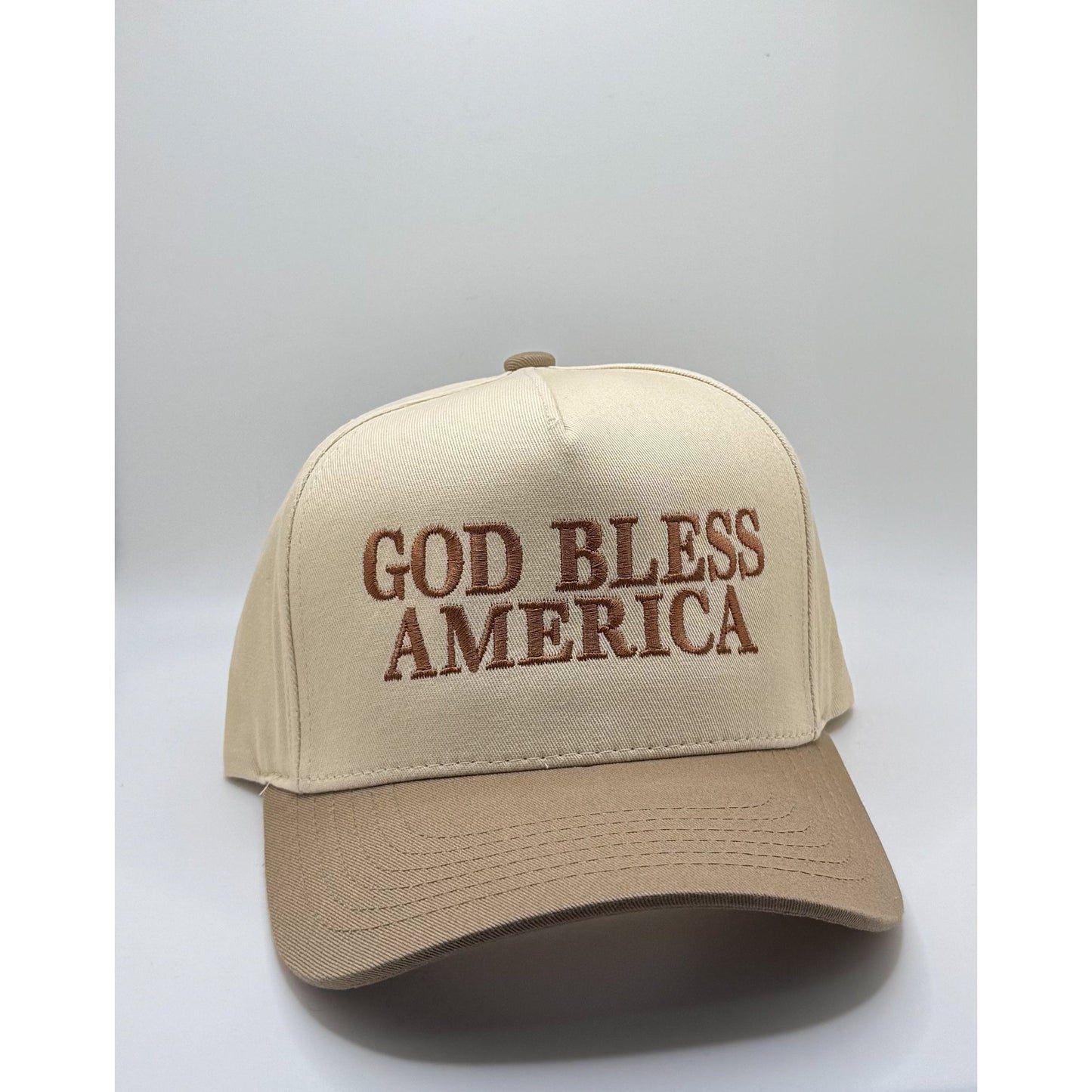 God Bless America Canvas Hat, Two-Tone