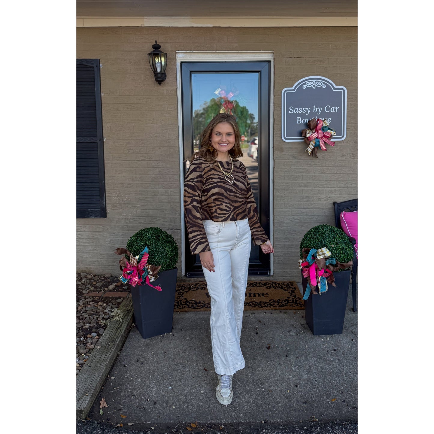 Zebra Crazy Top, Black/Gold