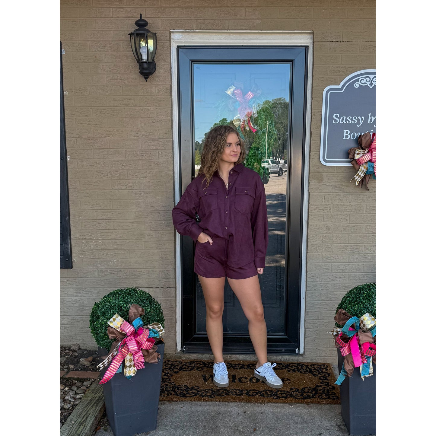 Burgundy Suede Set