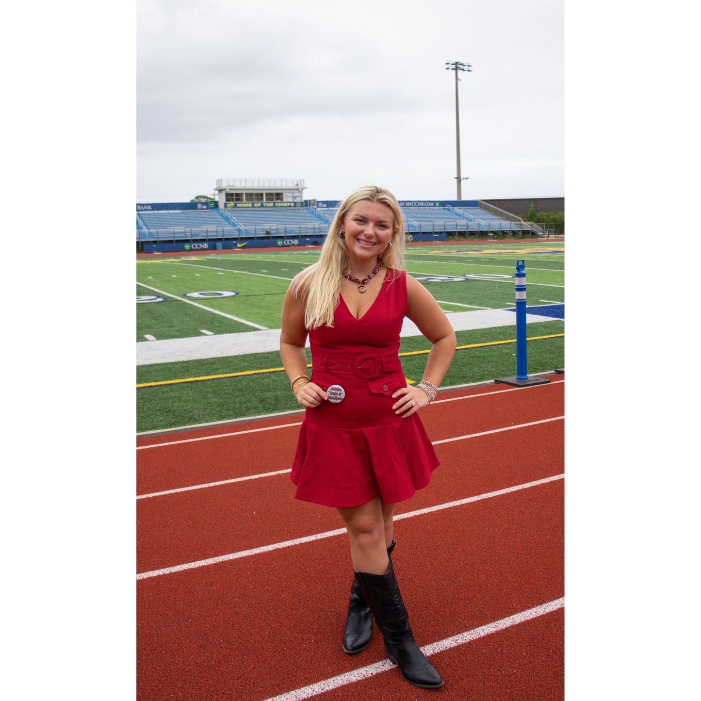 Peyton Denim Dress, Garnet