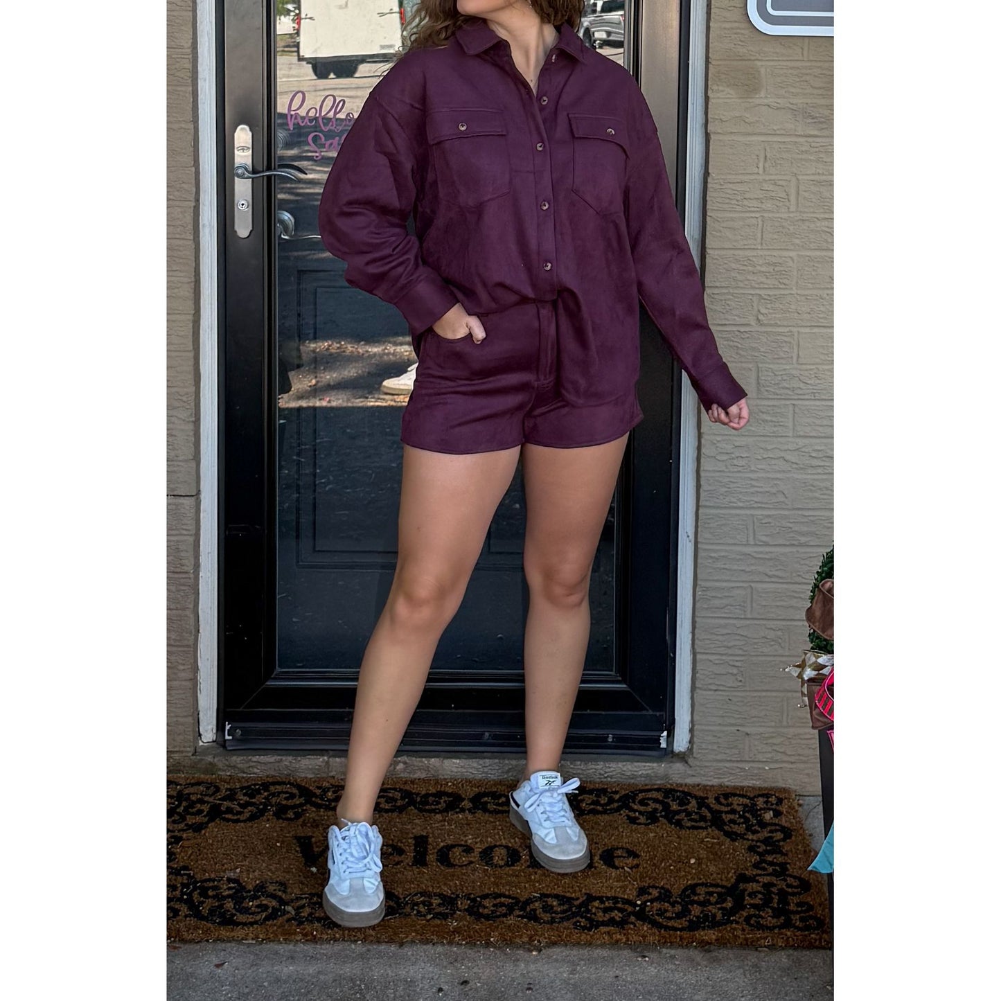 Burgundy Suede Set