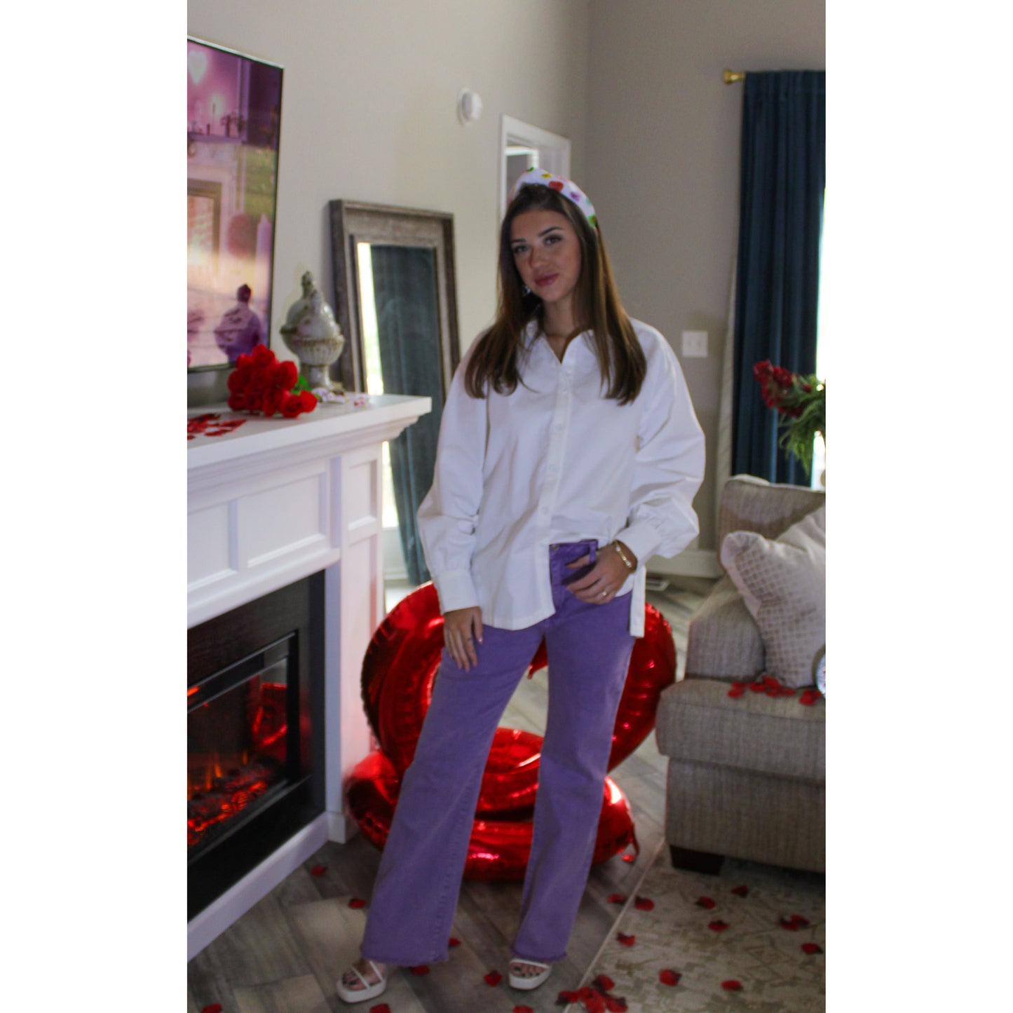 Madison Button Down Blouse, White