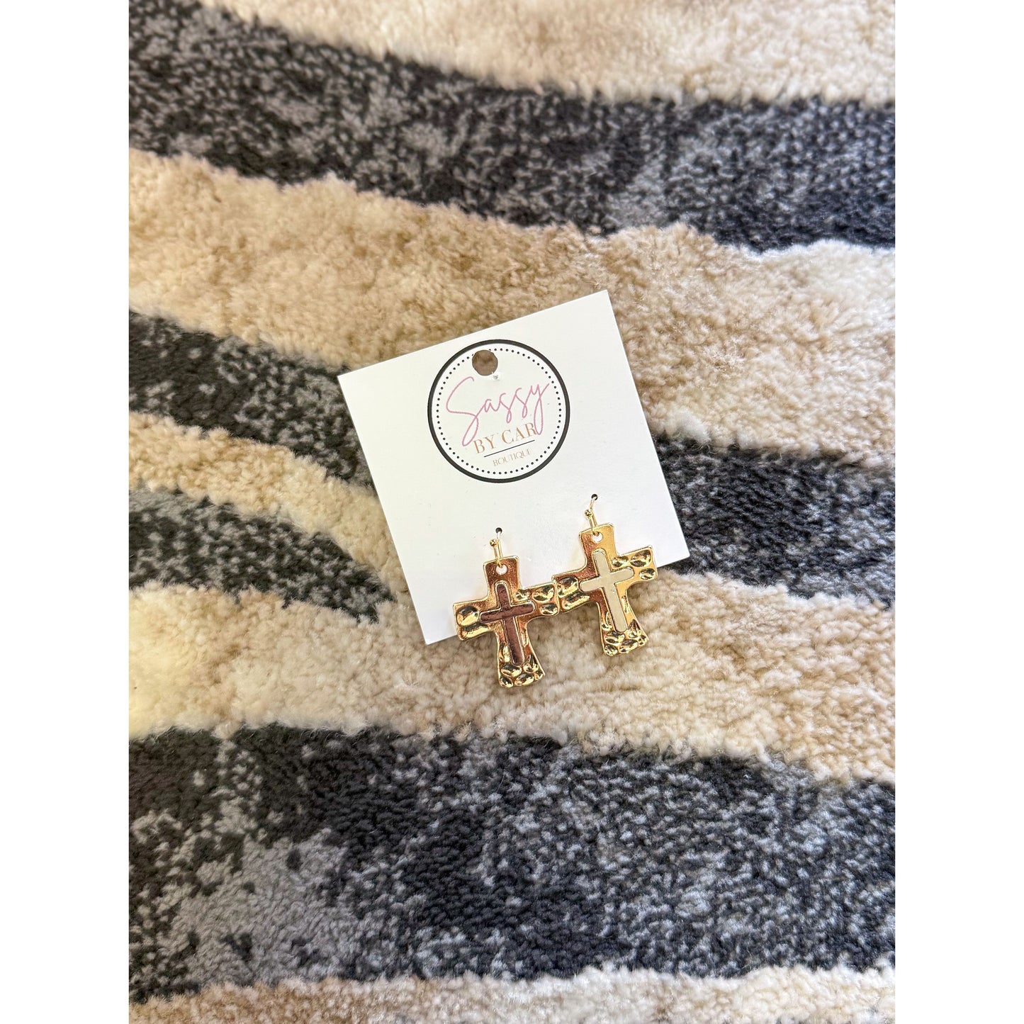 Gold/Silver Cross Earrings