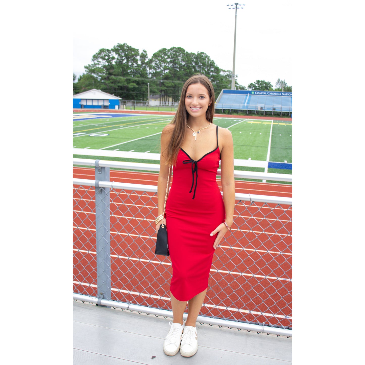 Lila Midi Dress, Burgundy/Black