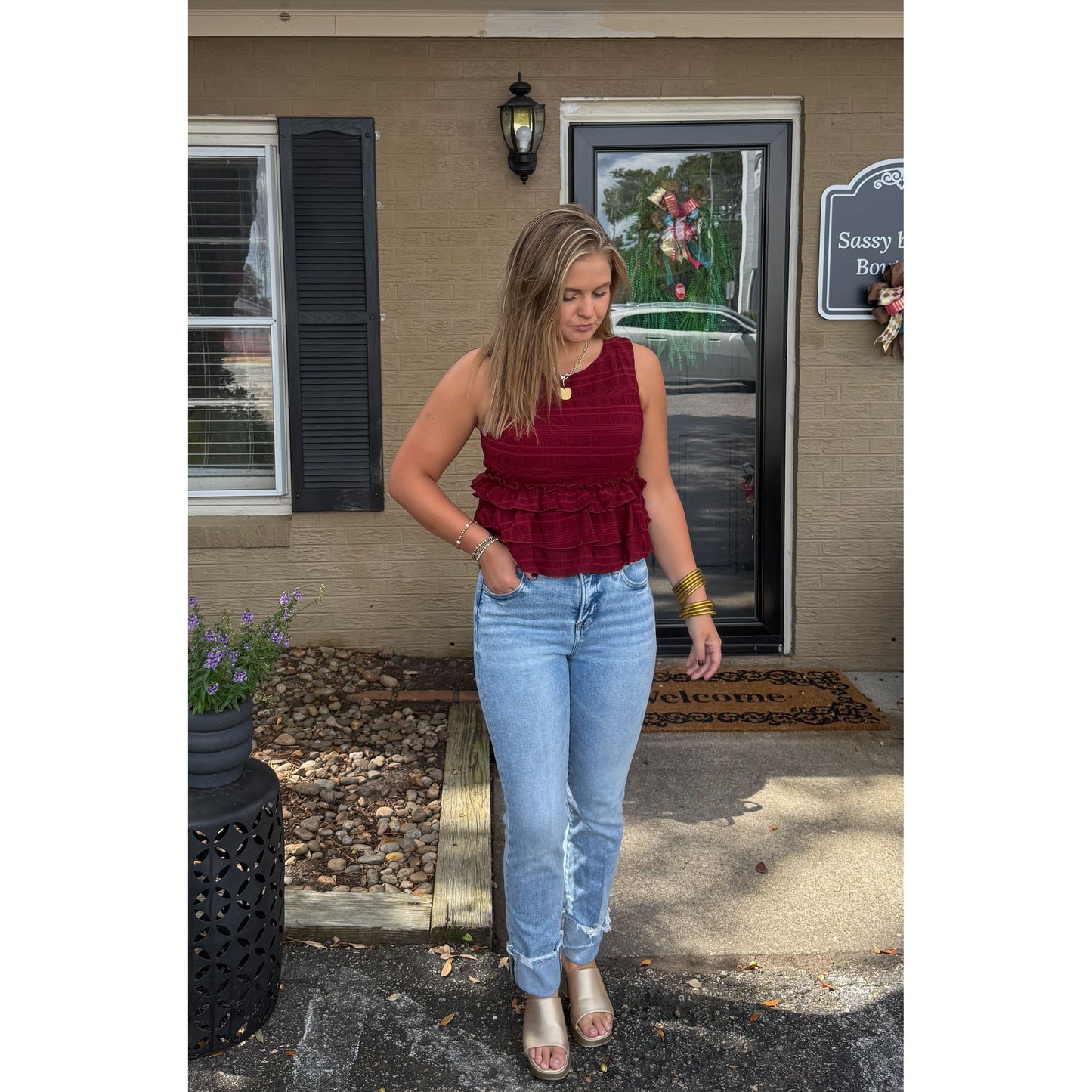 Danna Top, Burgundy