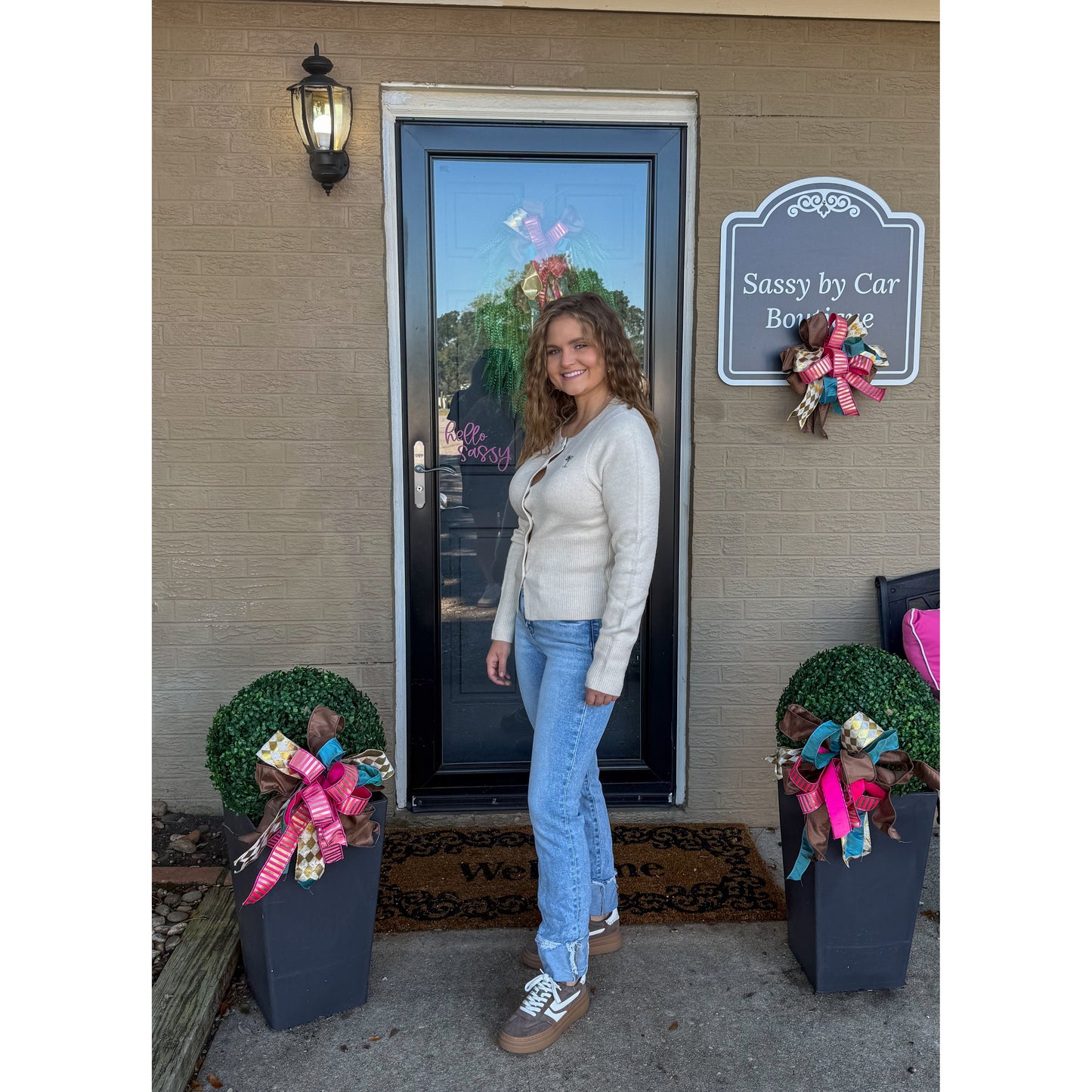 Cherry Tini Cardigan, Cream