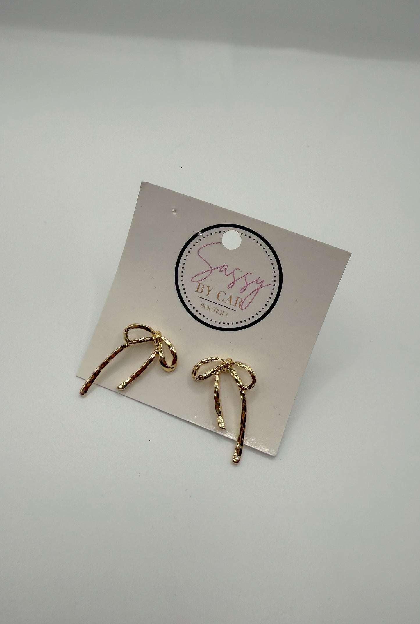 Ashe Bow Studs, Gold
