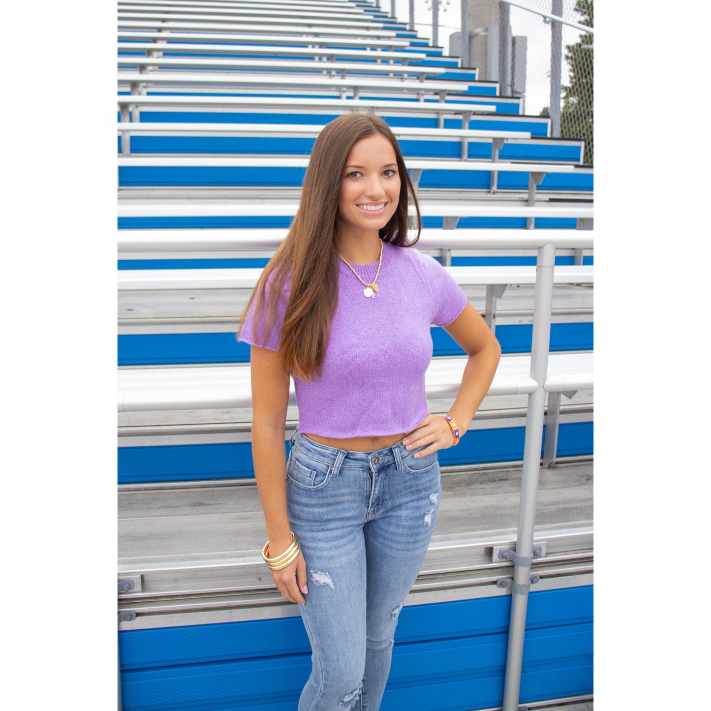 Palmer Crop Top, Purple