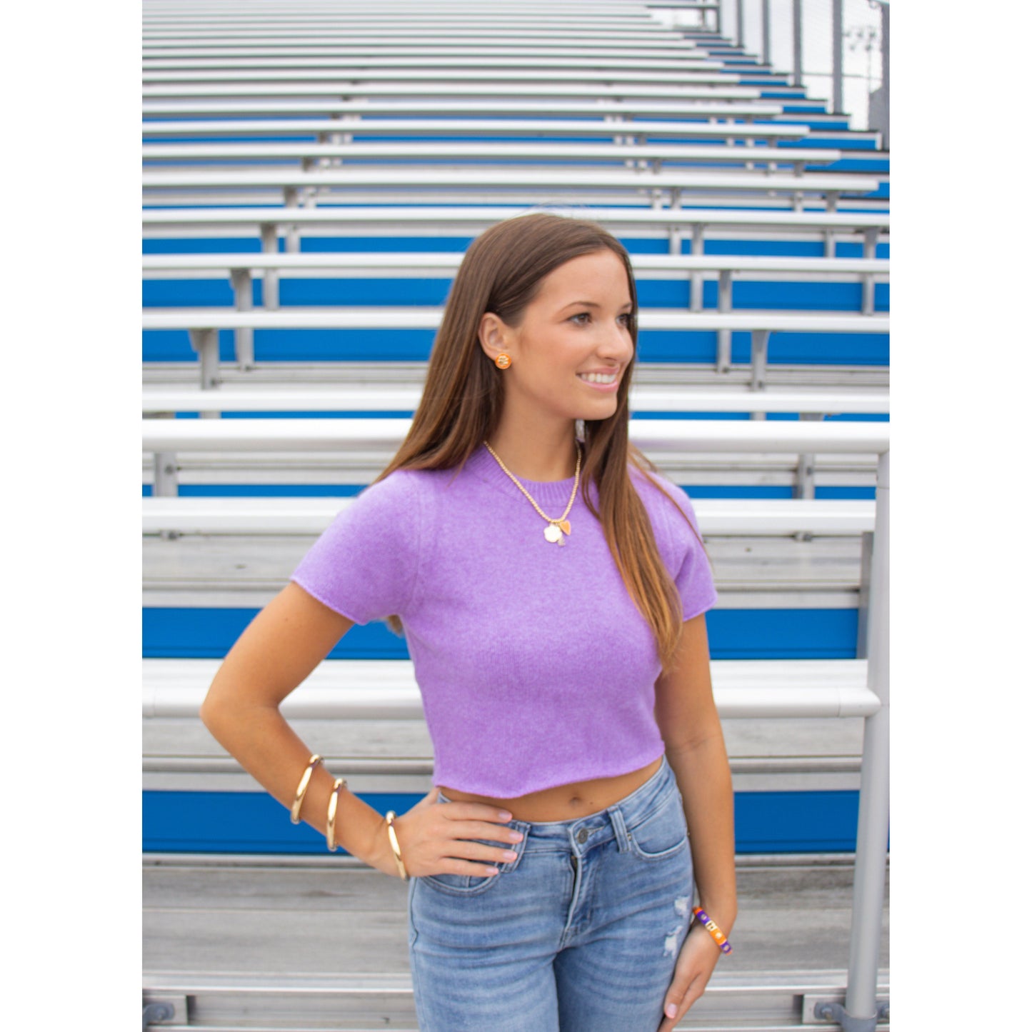 Palmer Crop Top, Purple