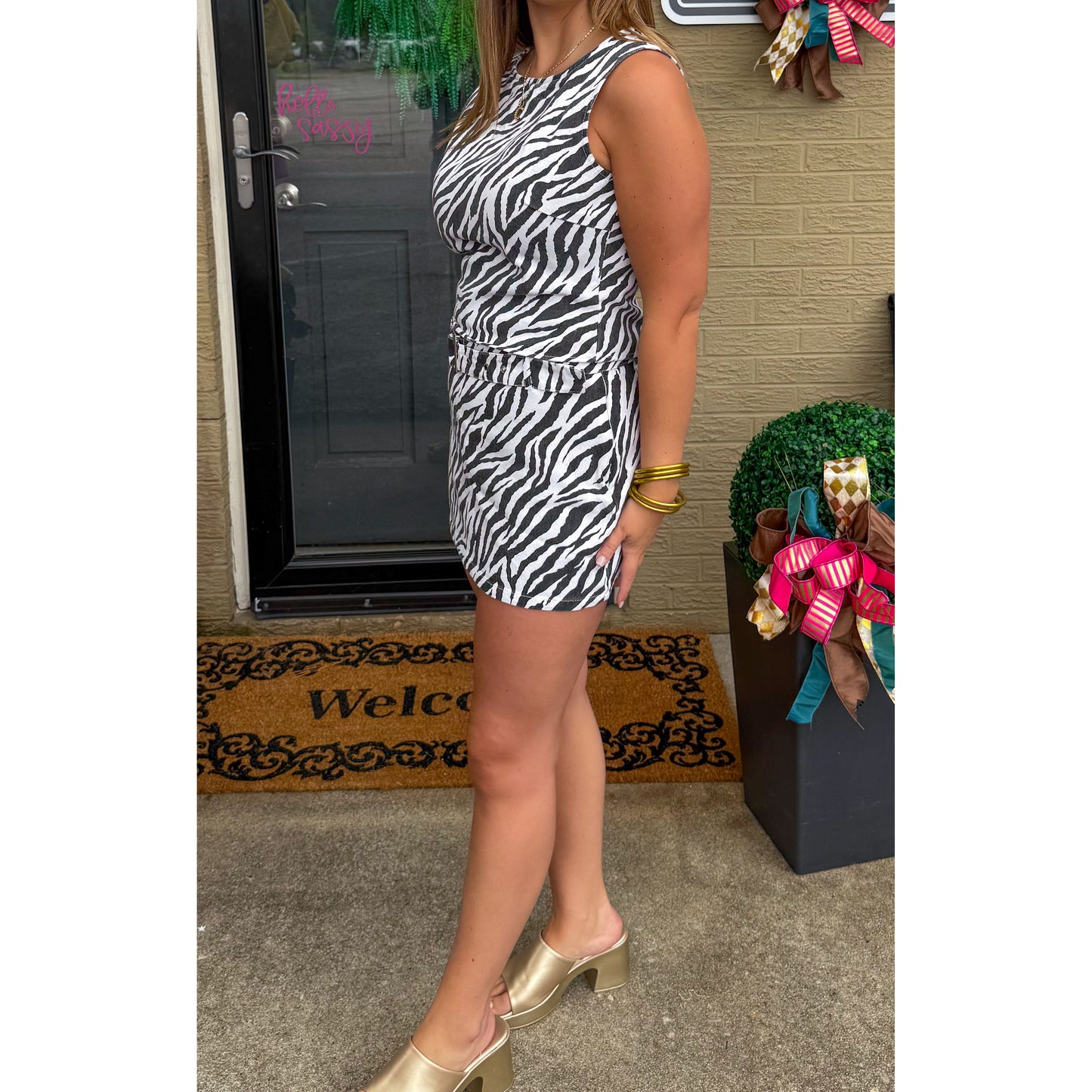 Zebra Two Piece Set, Black/White
