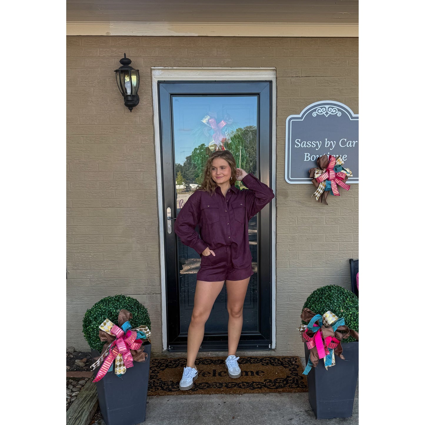 Burgundy Suede Set