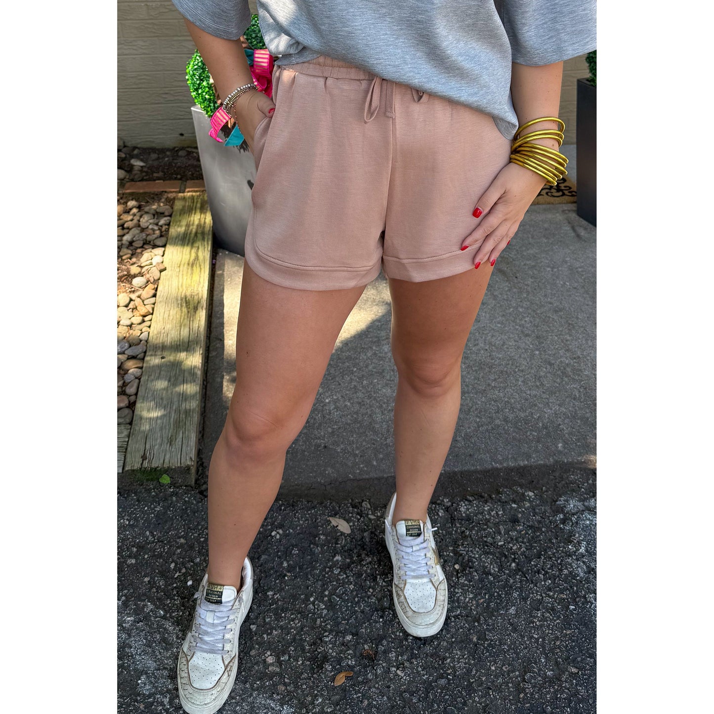 Hannah Lounge Shorts, Taupe