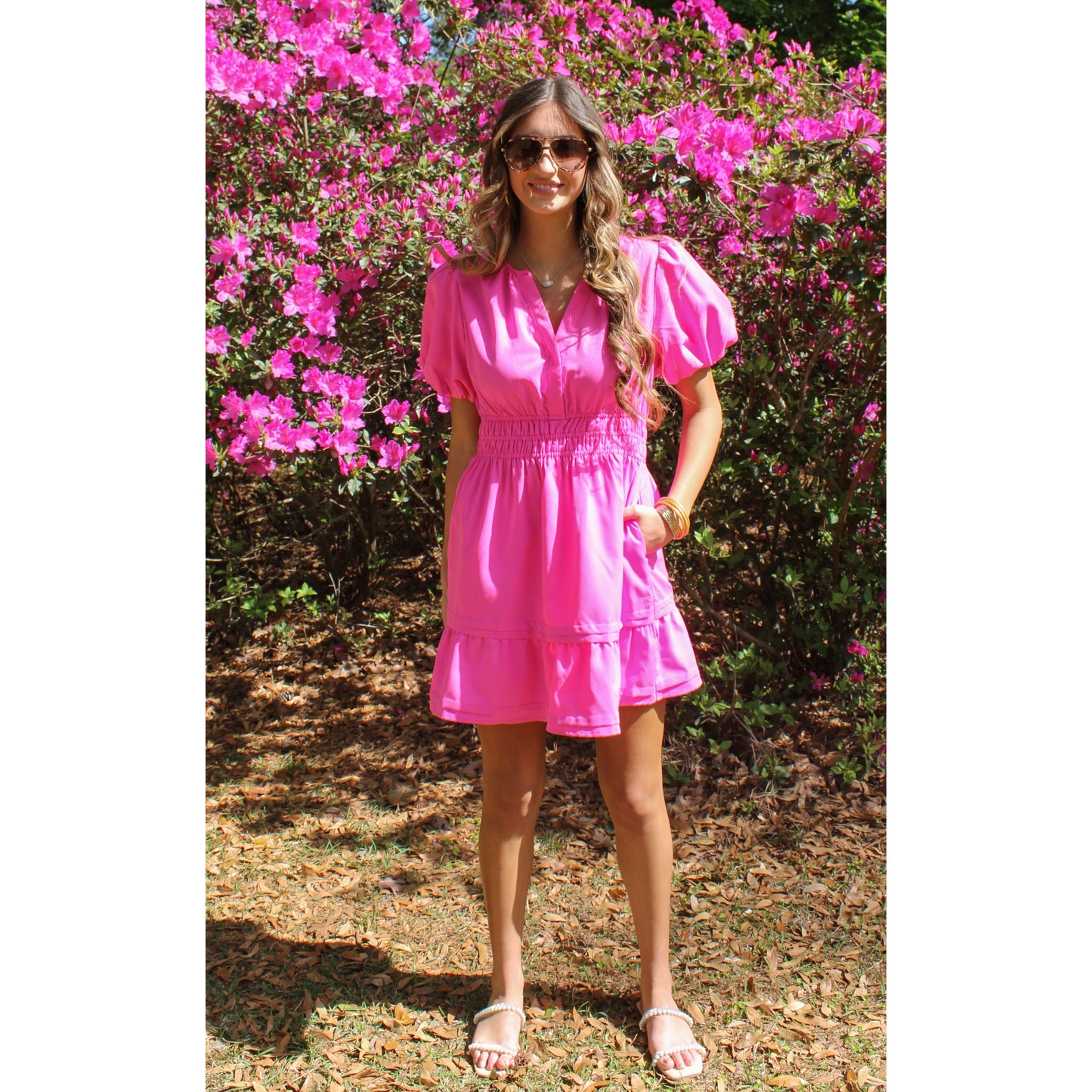 Joelle Mini Dress, Hot Pink