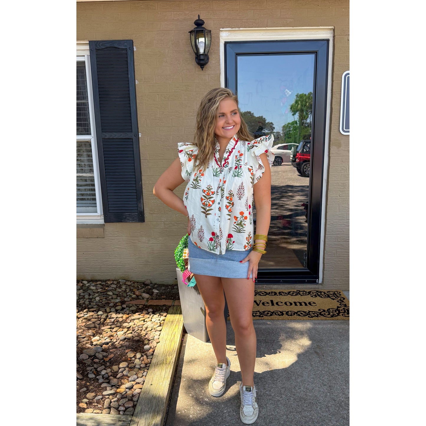 Madelyn Blouse, Ivory Multi