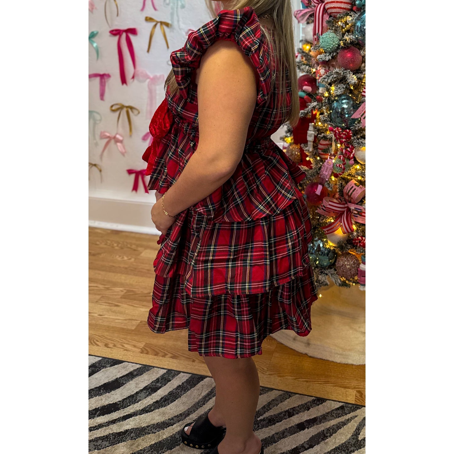 Red Plaid Mini Dress