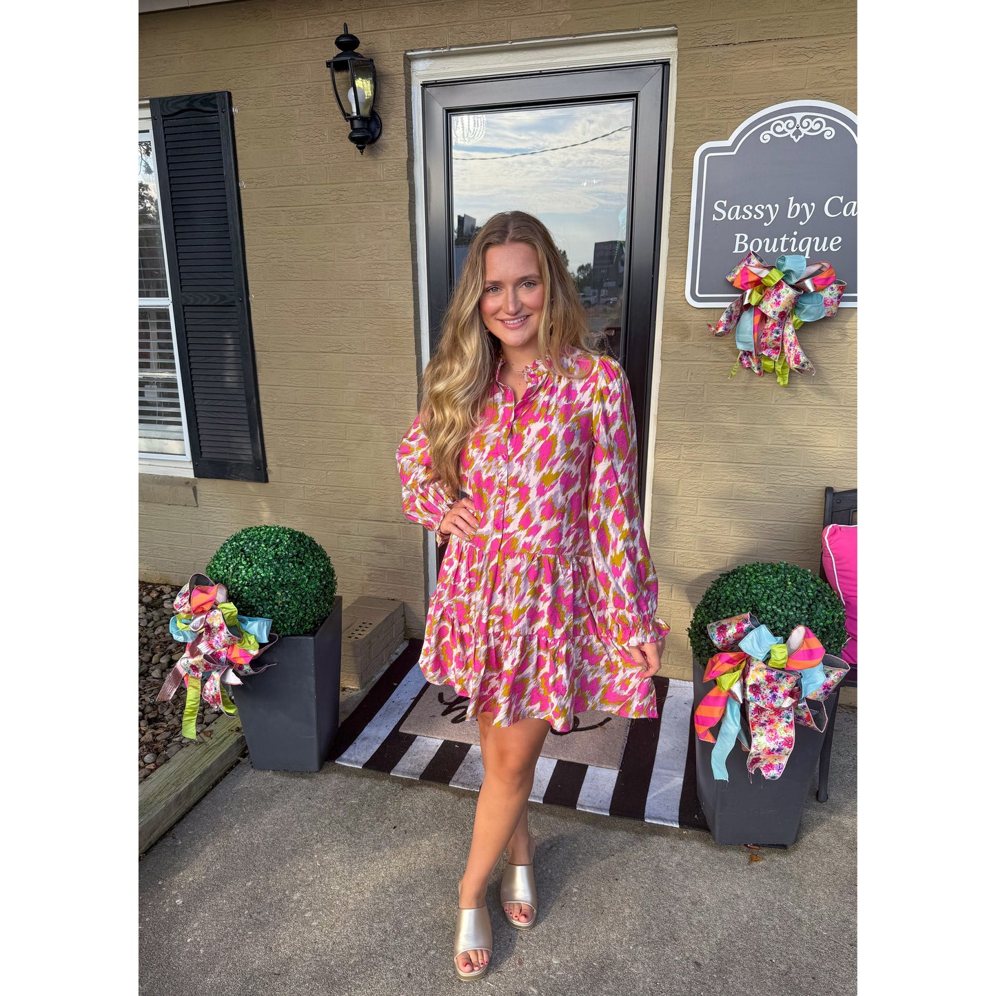 Emersyn Pattern Mini Dress, Multi-Color
