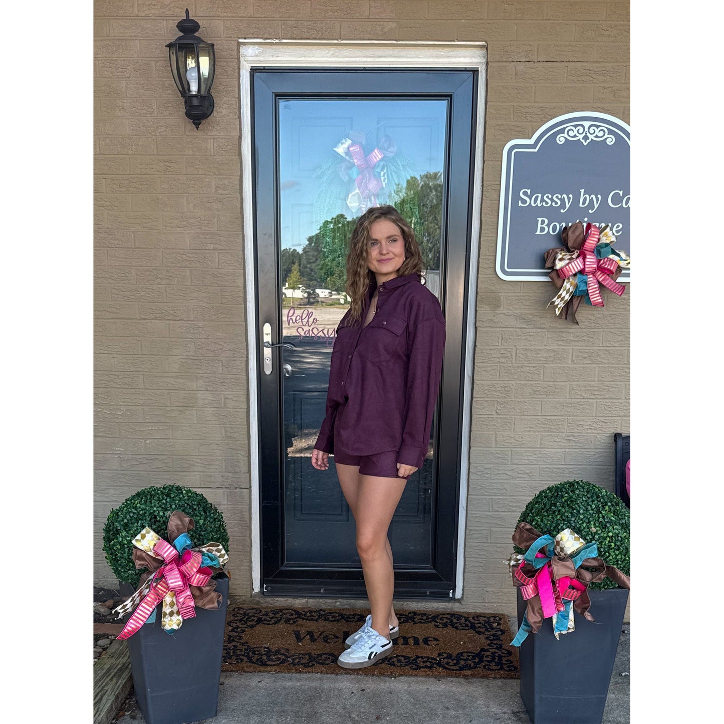 Burgundy Suede Set