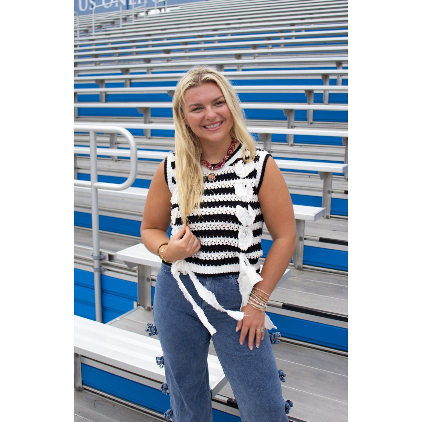 Anna Knit Top, Black/White