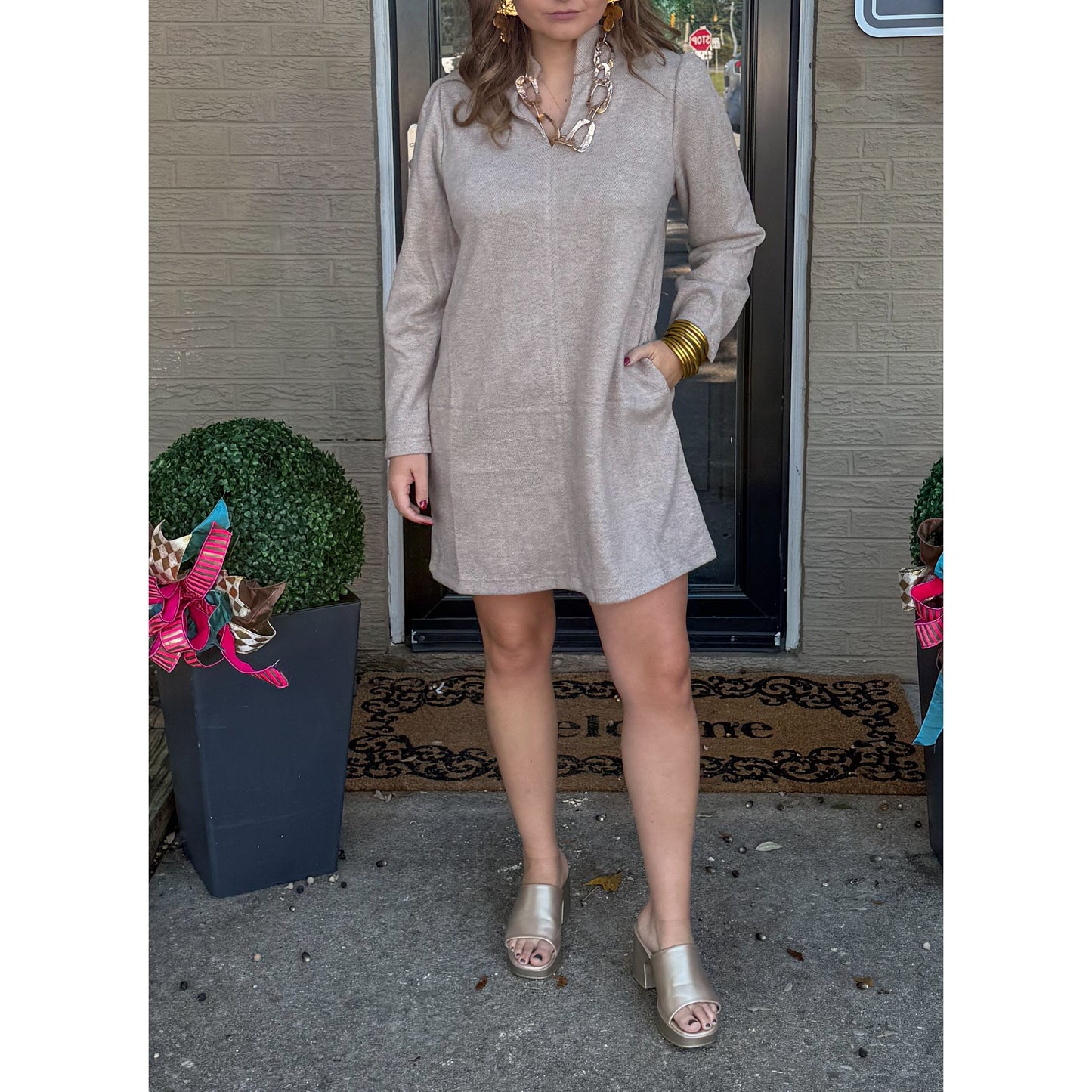 Murphy Sweater Dress, Taupe