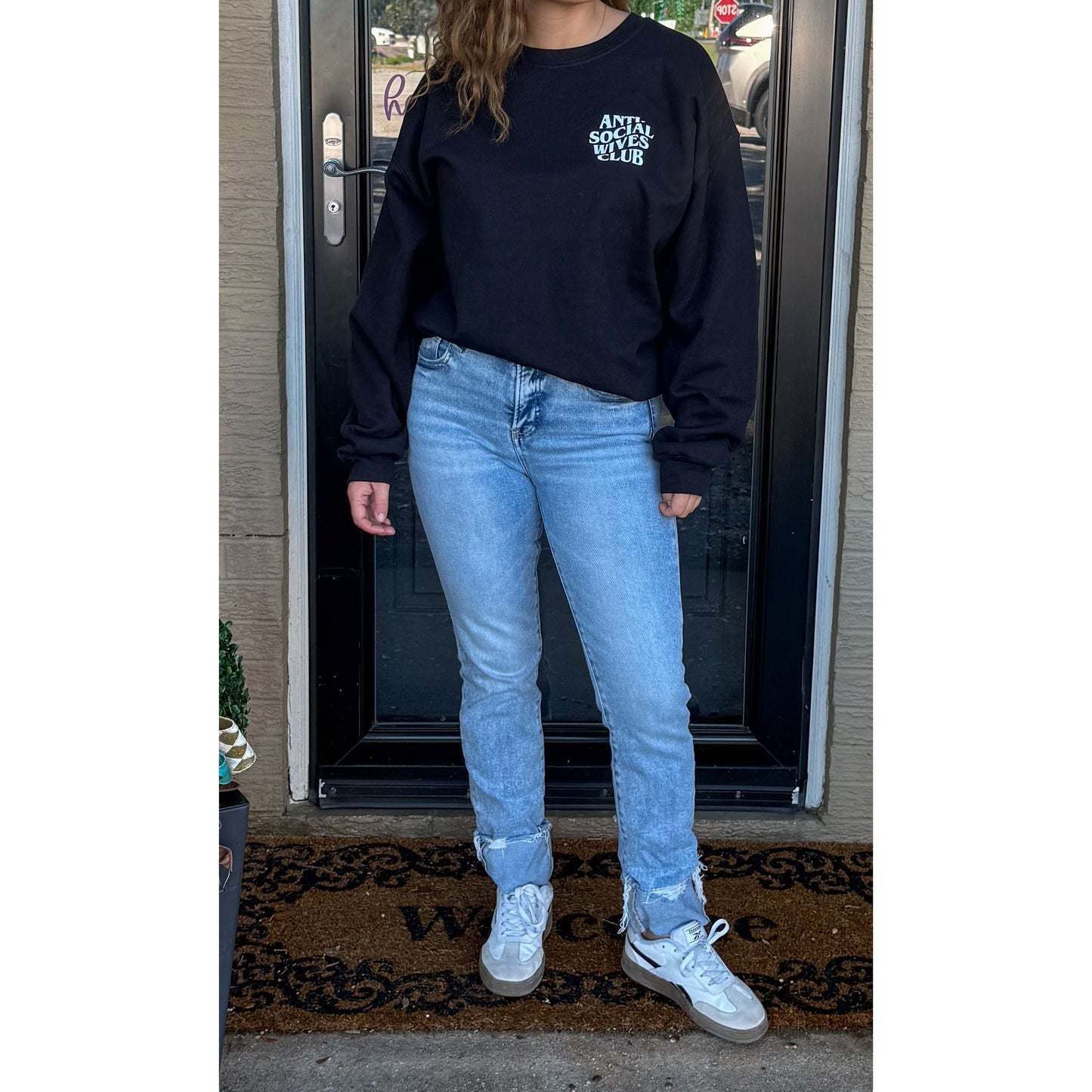 Anti Social Wives Club Sweatshirt, Black/White