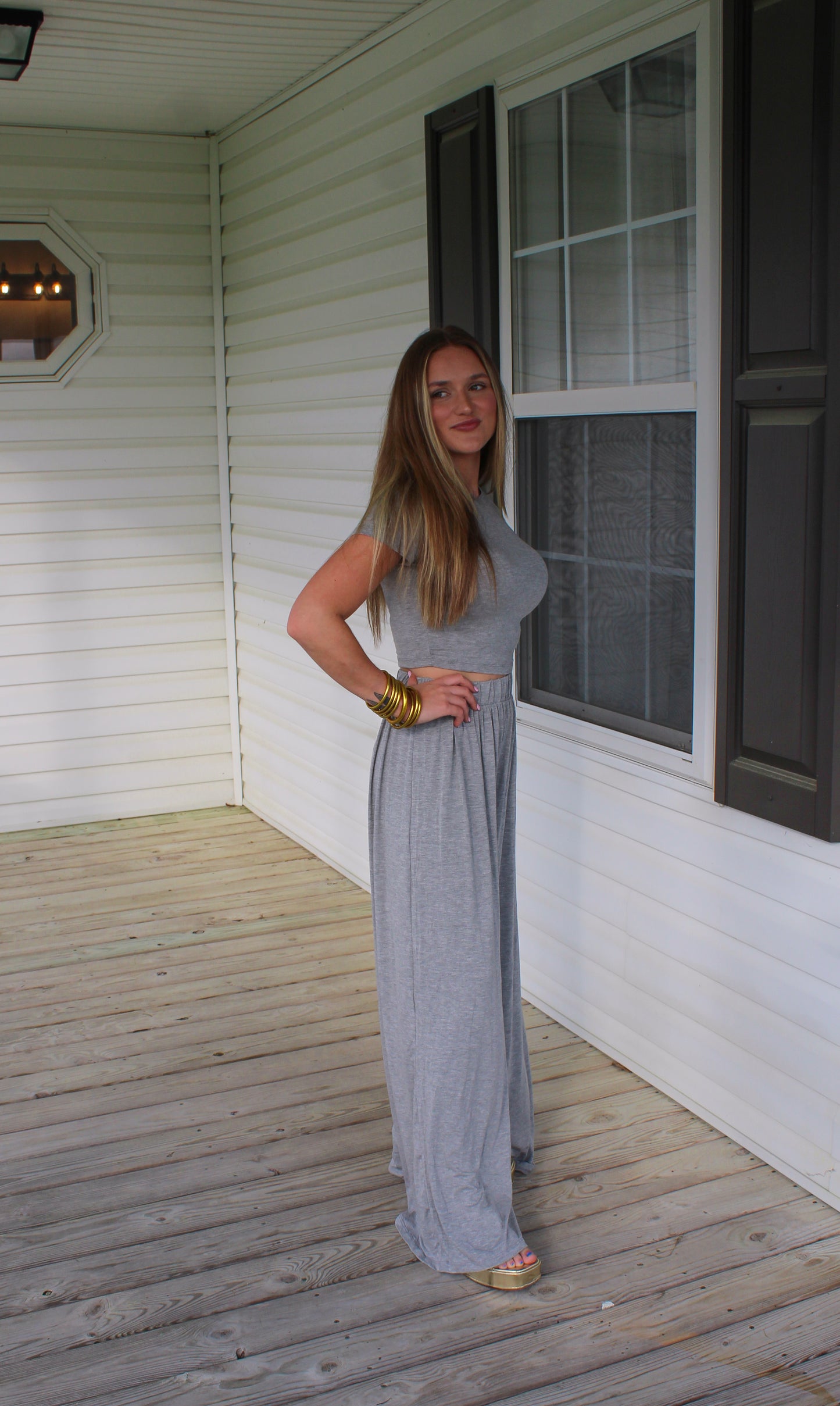 Lola Lounge Set, Heather Gray