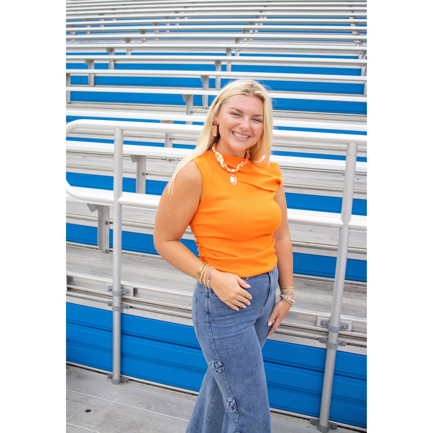 Kimberly Asymmetrical Top, Orange