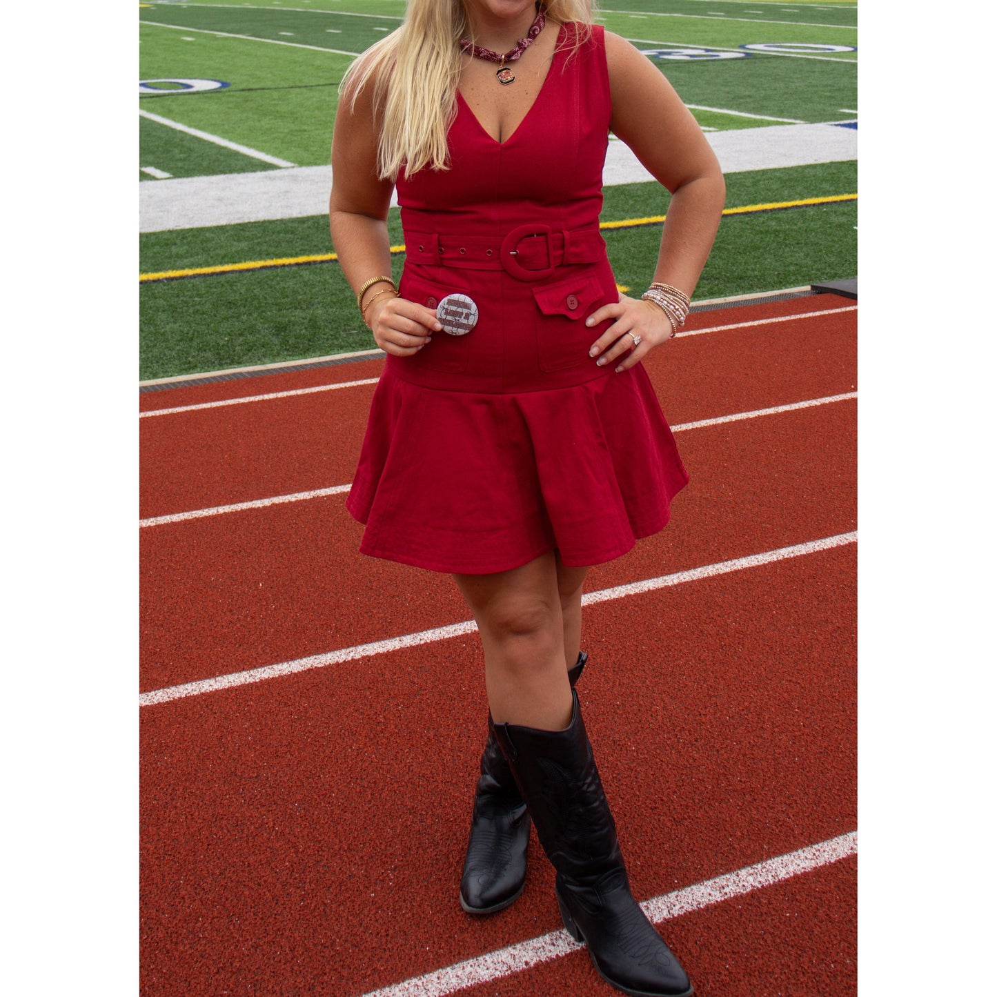 Peyton Denim Dress, Garnet