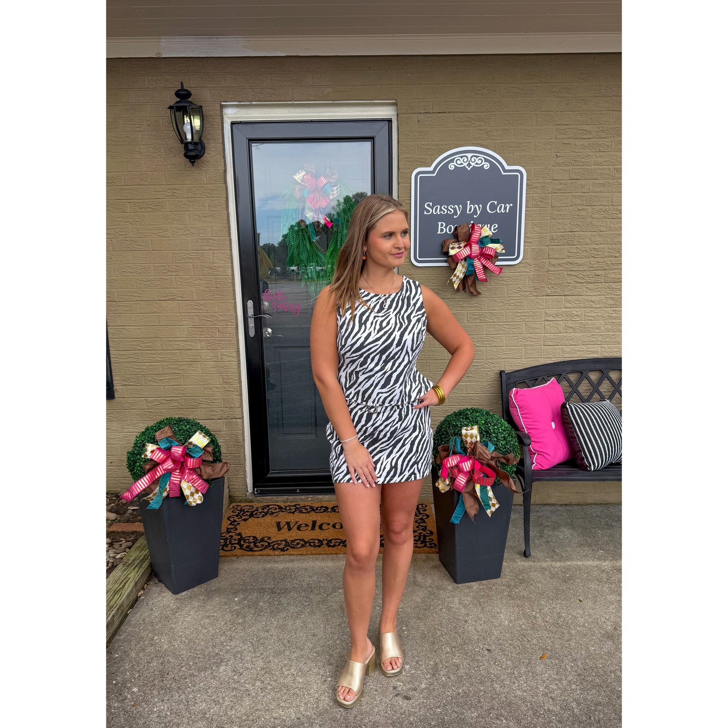 Zebra Two Piece Set, Black/White