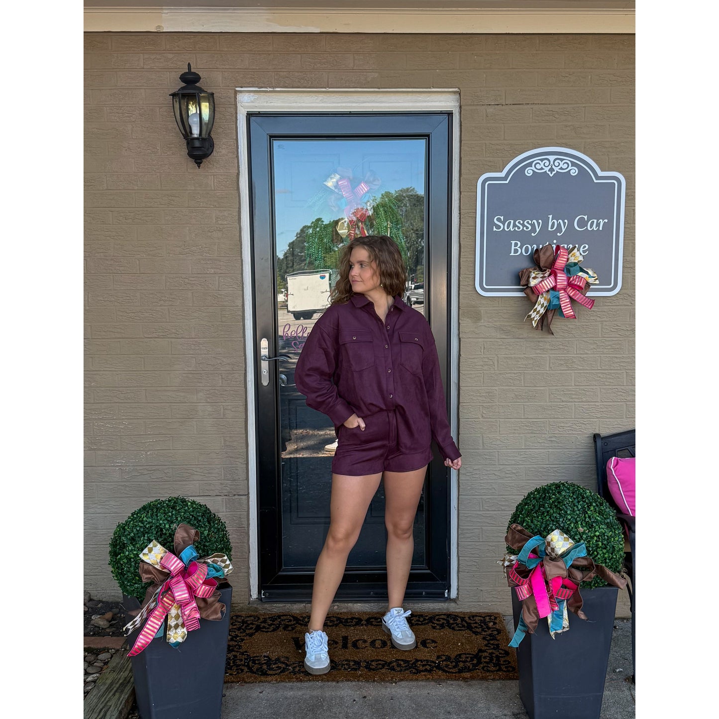 Burgundy Suede Set