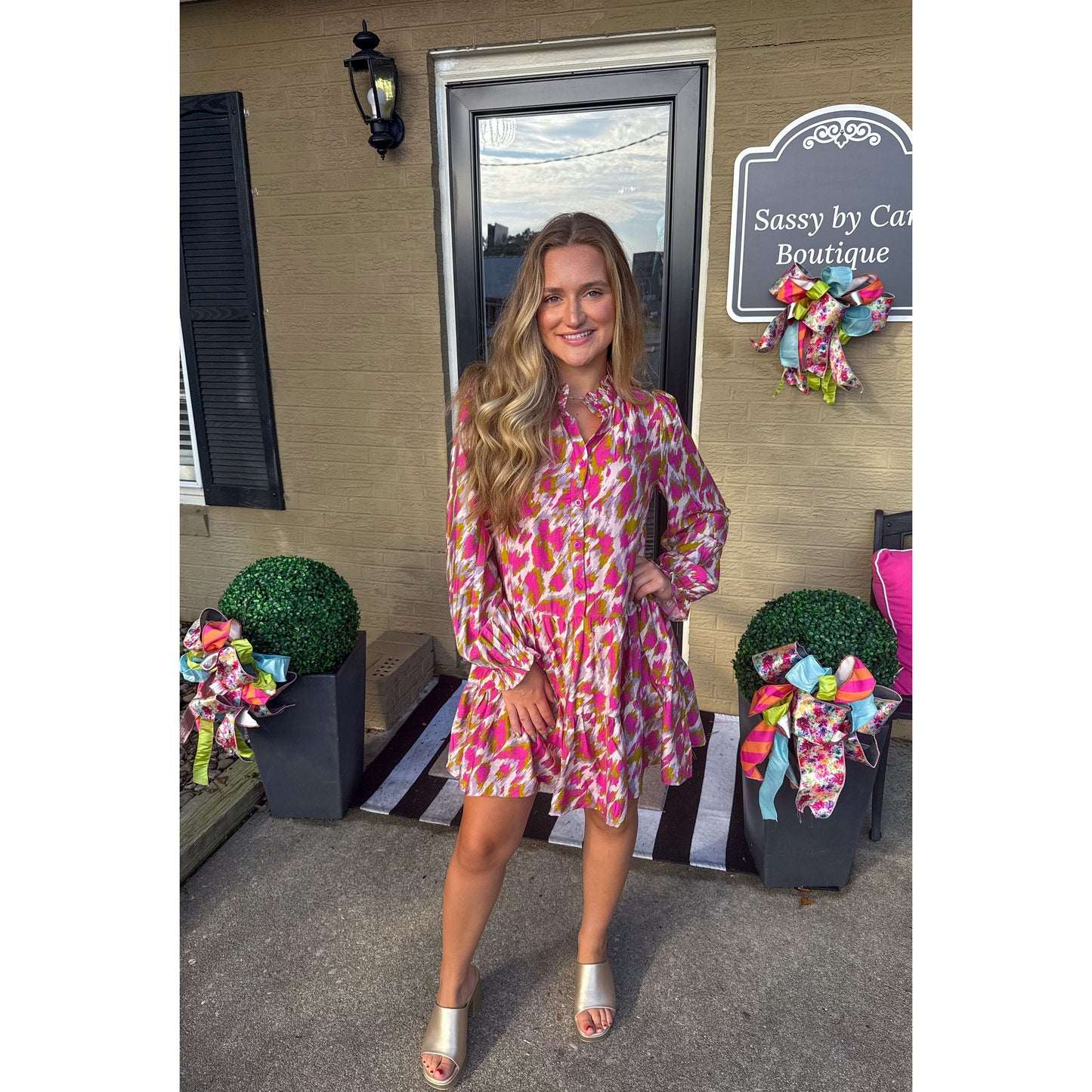 Emersyn Pattern Mini Dress, Multi-Color