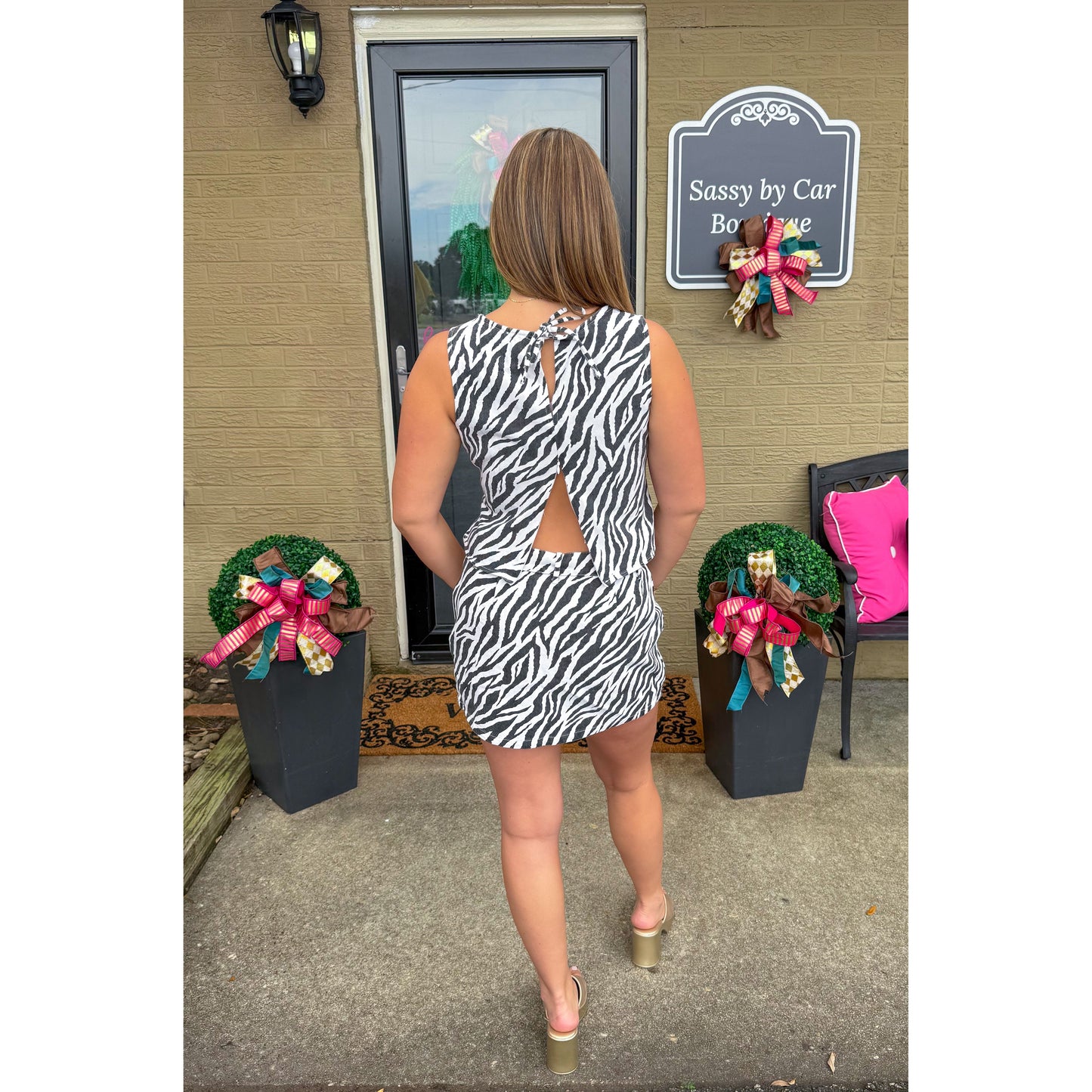 Zebra Two Piece Set, Black/White