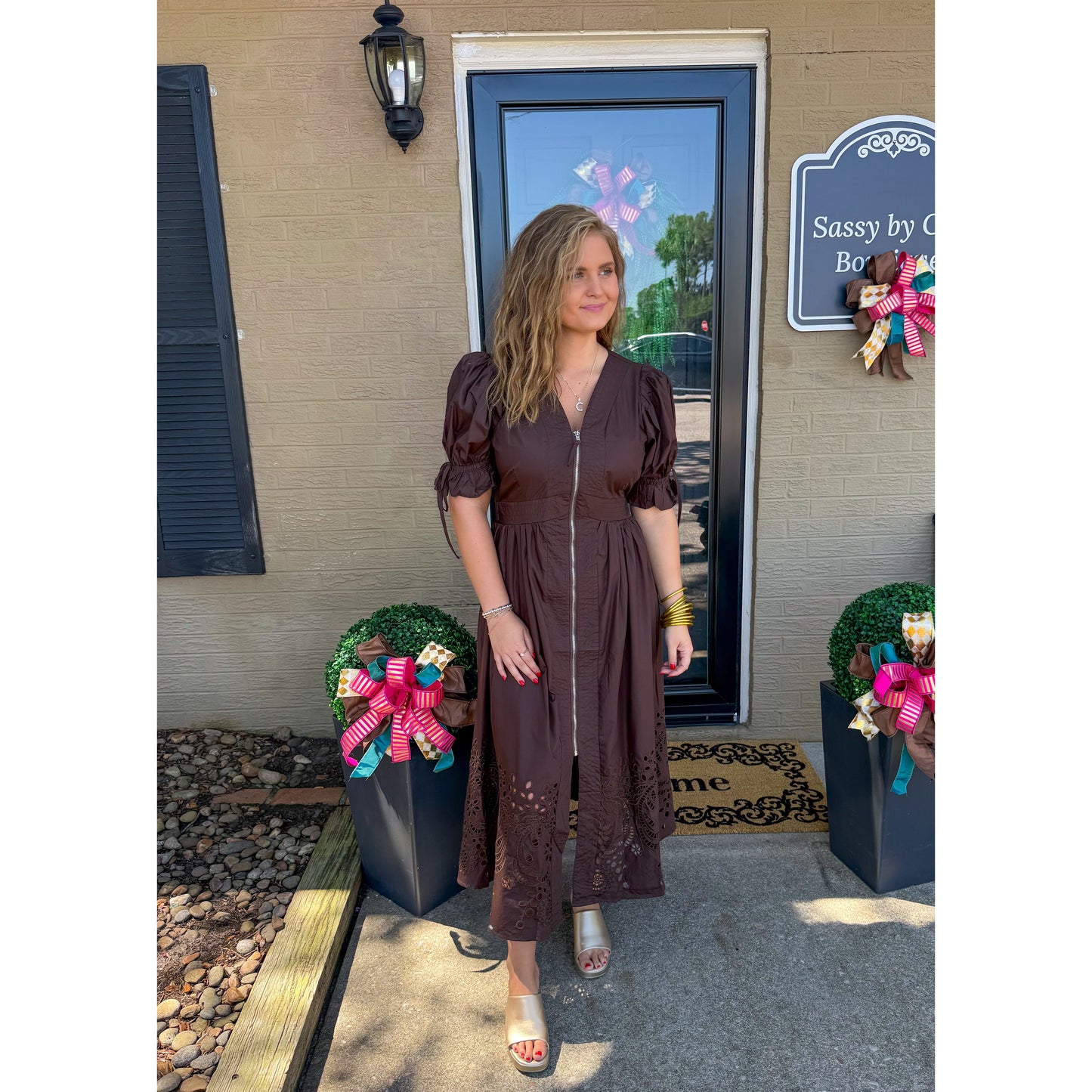 Kinsley Midi Dress, Chocolate
