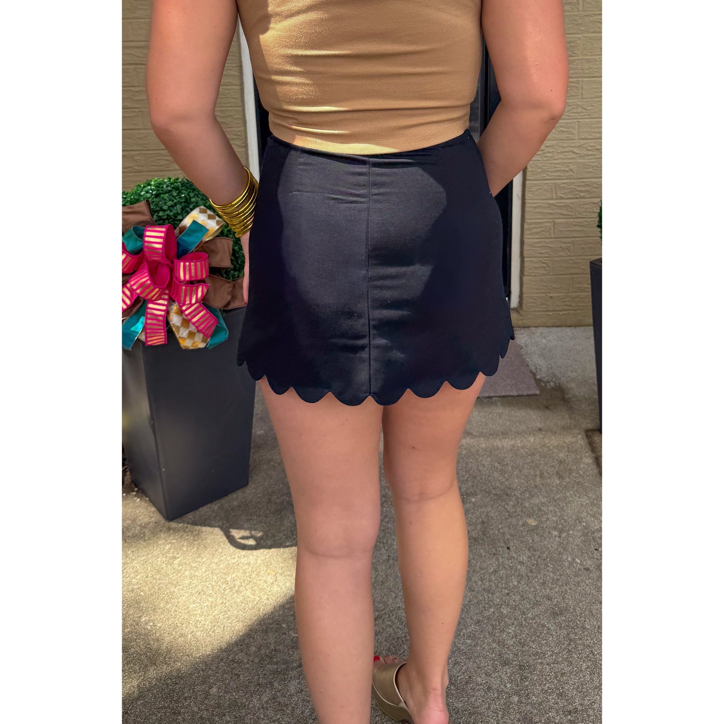 Monroe Scallop Skirt, Black