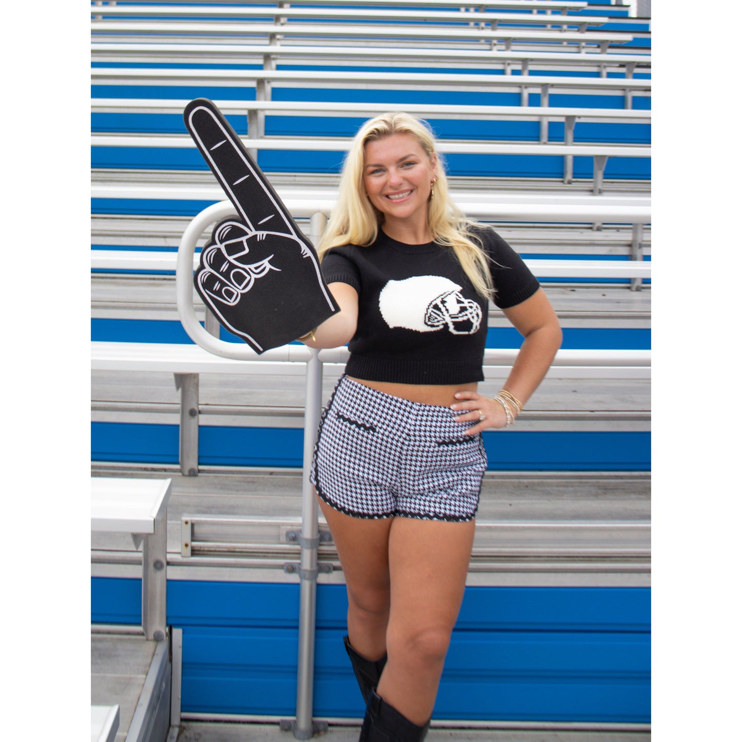 Football Helmet Top, White/Black