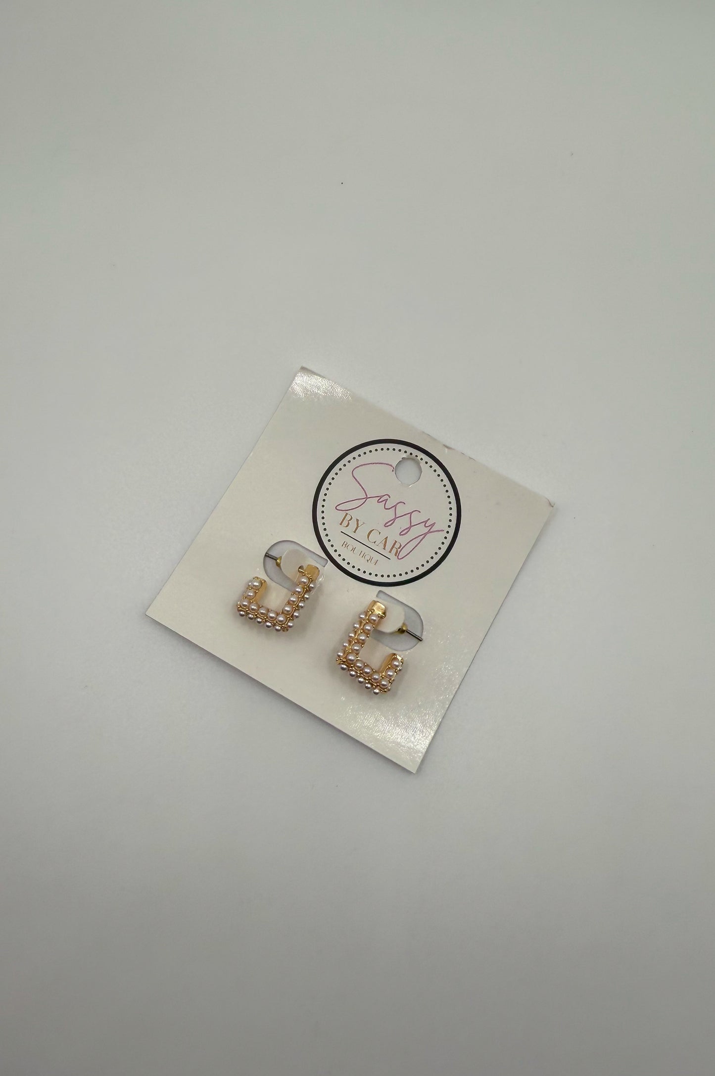 Square Hoops Gold/Pearl