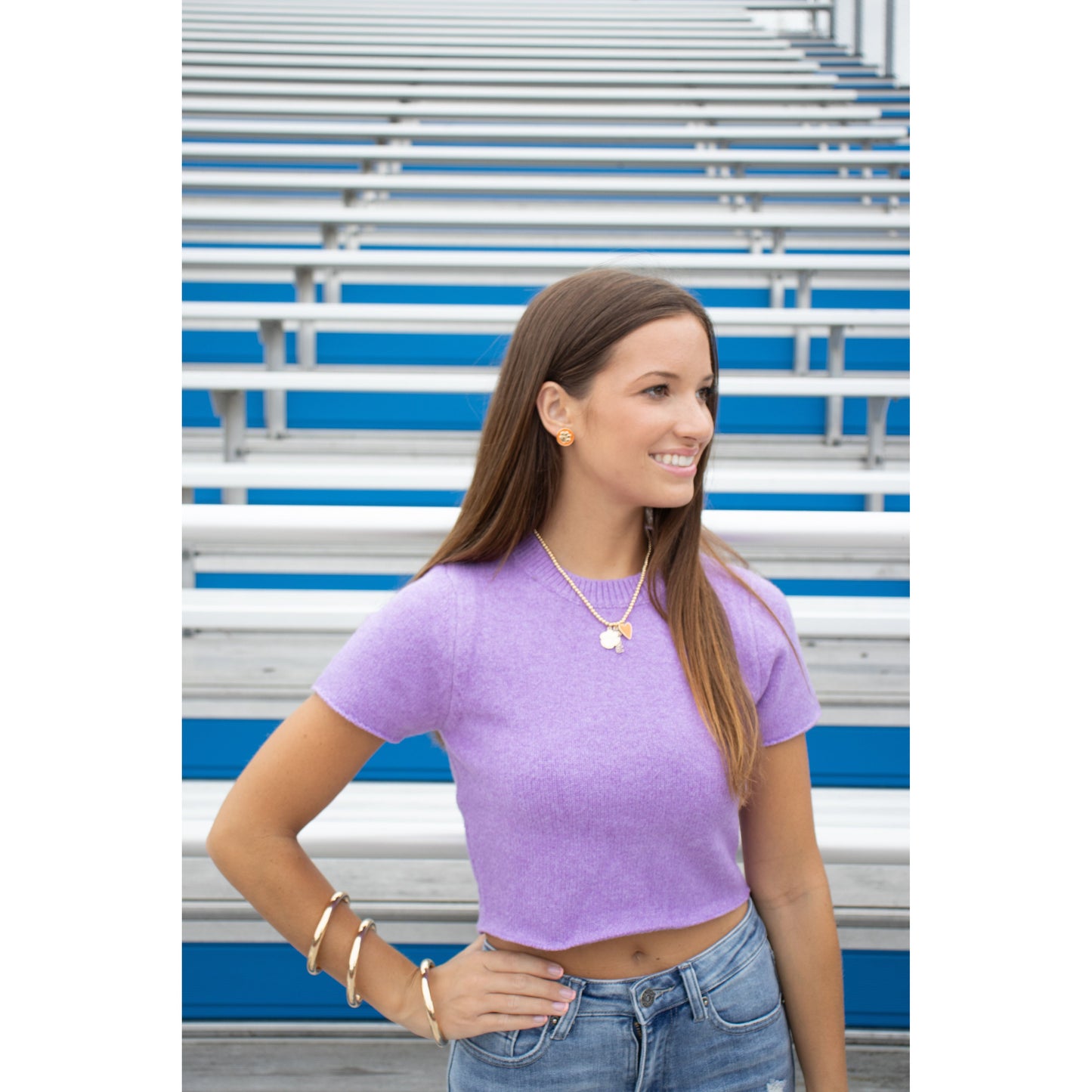 Palmer Crop Top, Purple