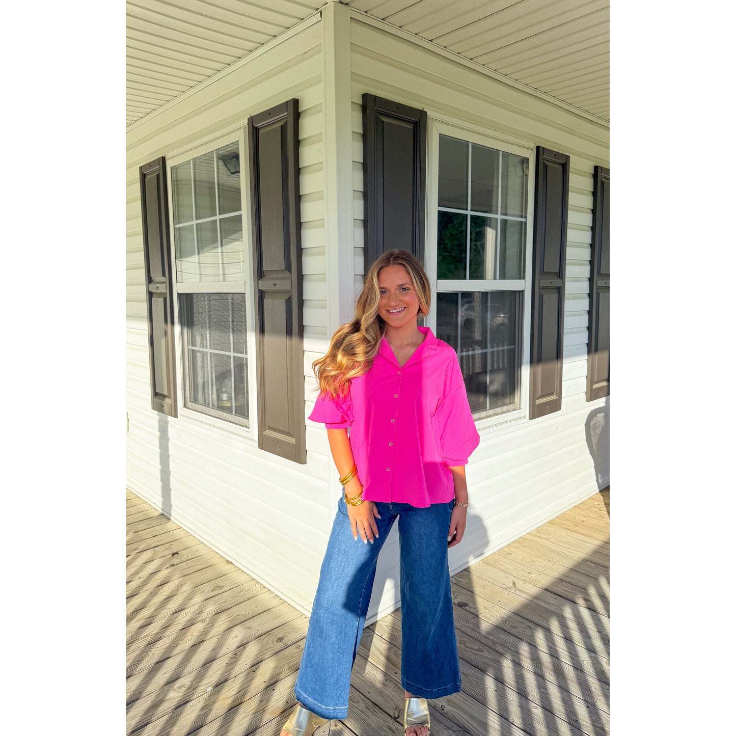 Hanna Blouse, Hot Pink