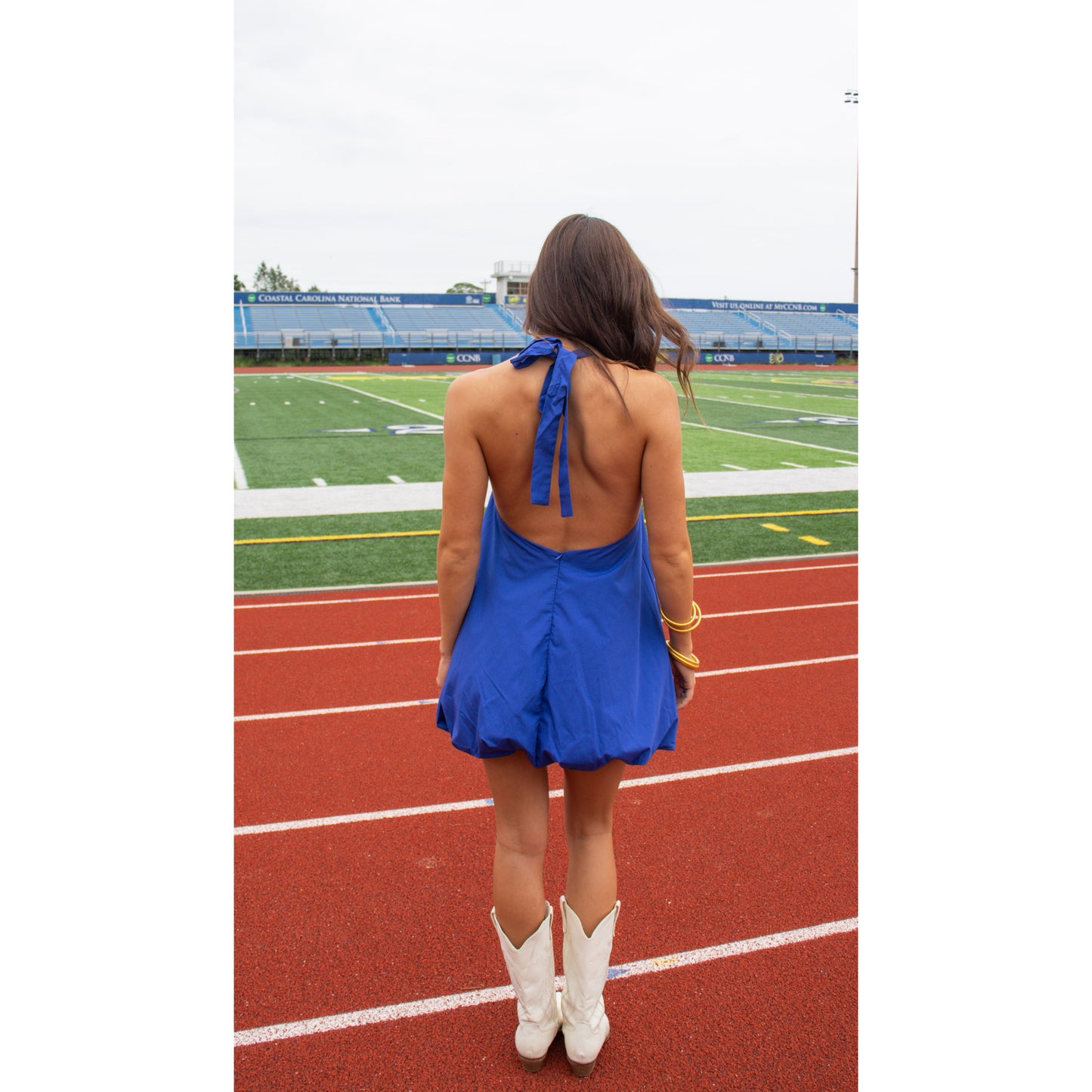 Remi Halter Neck Mini Dress, Royal Blue