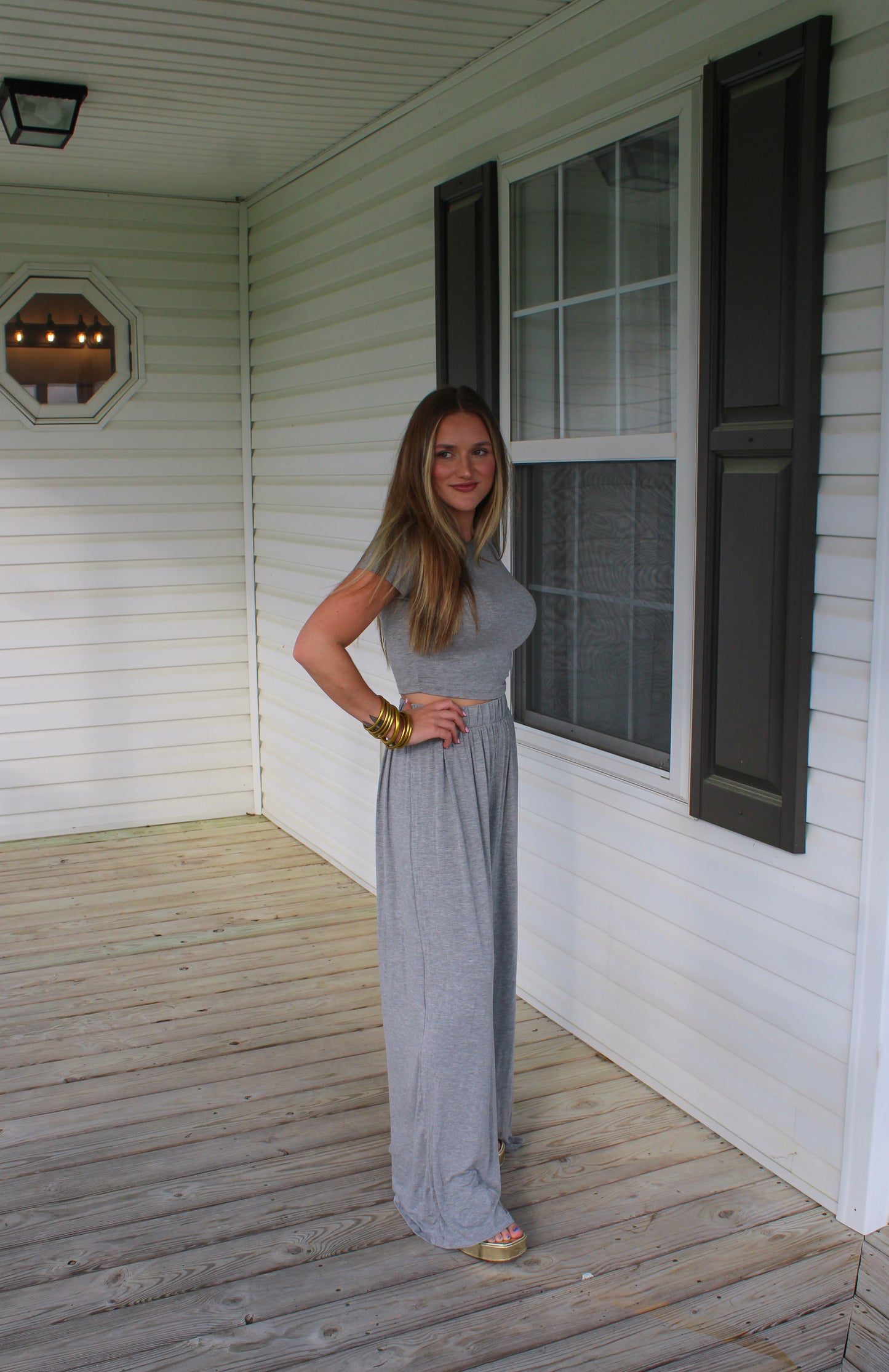 Lola Lounge Set, Heather Gray