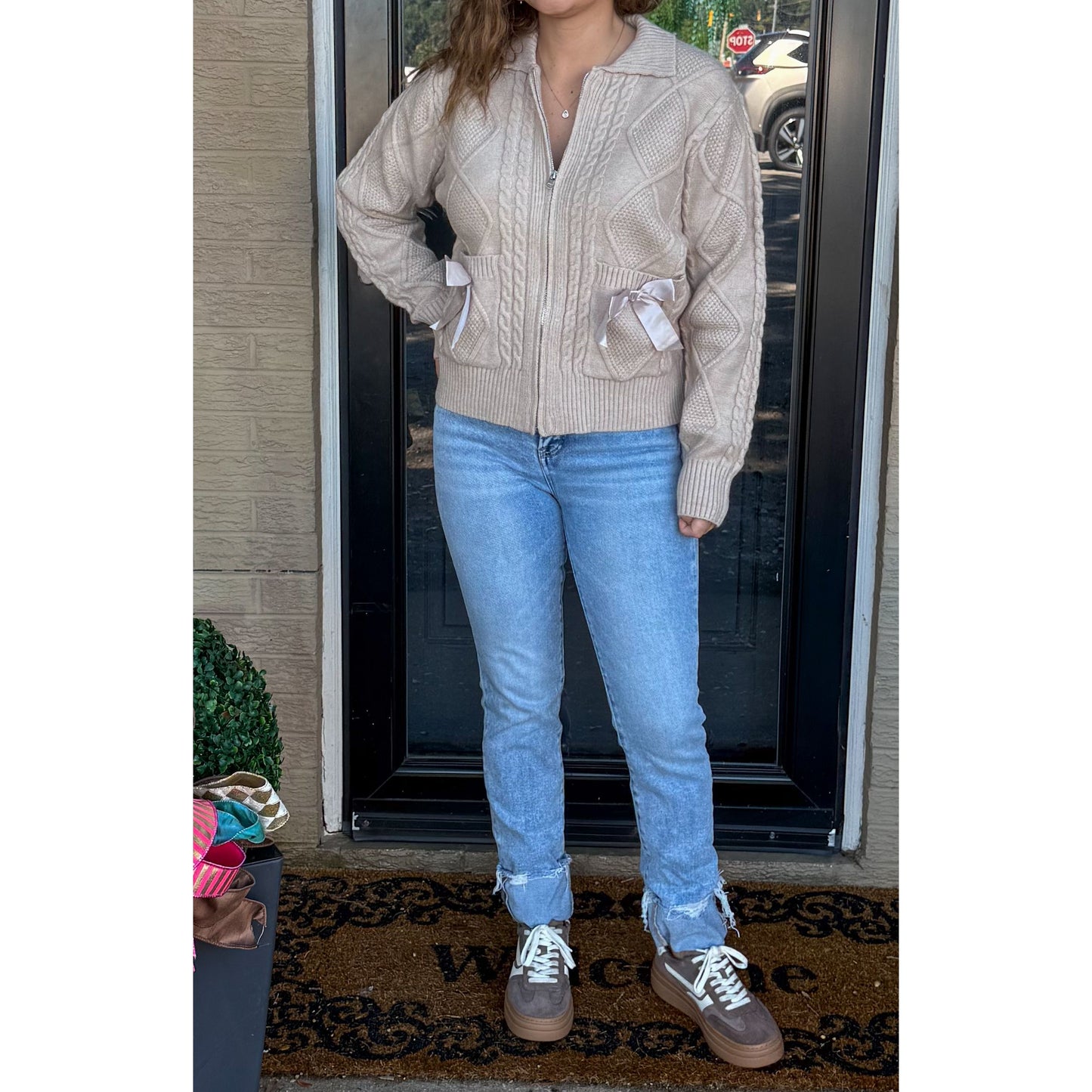 Hayden Knit Jacket, Taupe