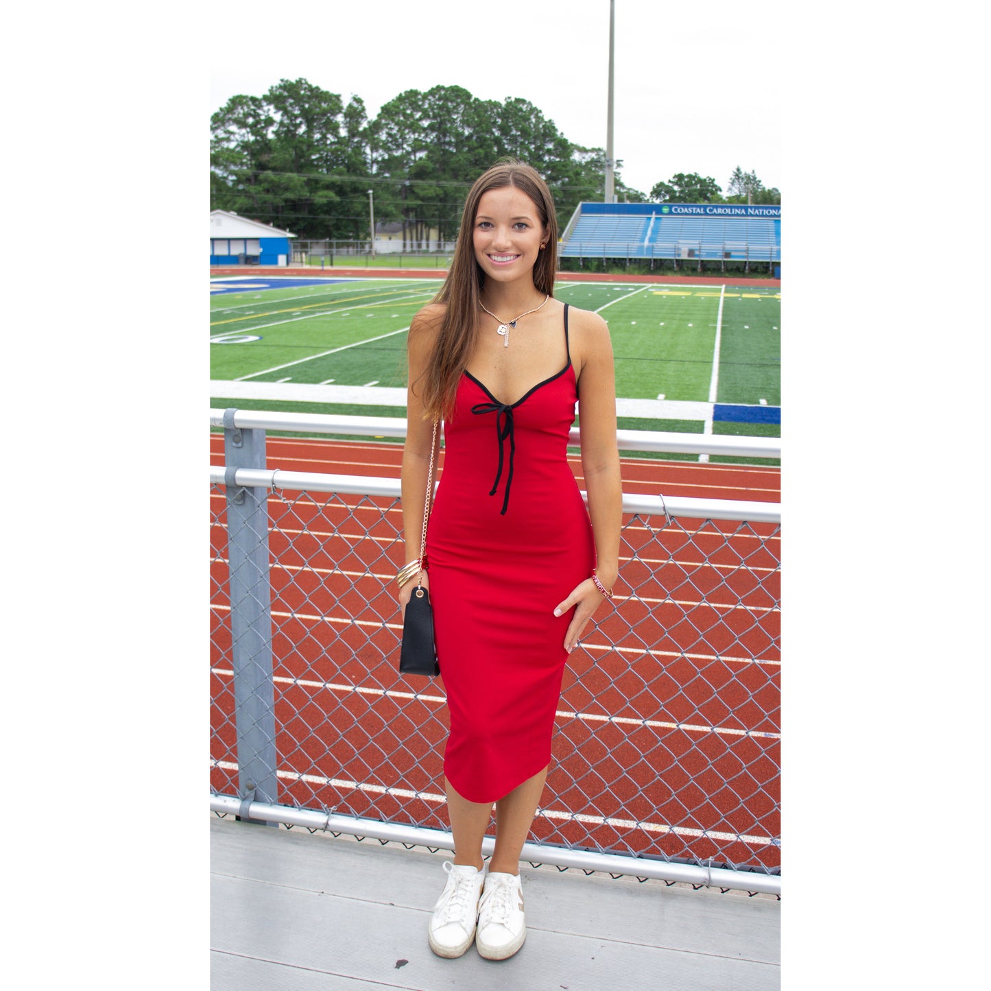 Lila Midi Dress, Burgundy/Black